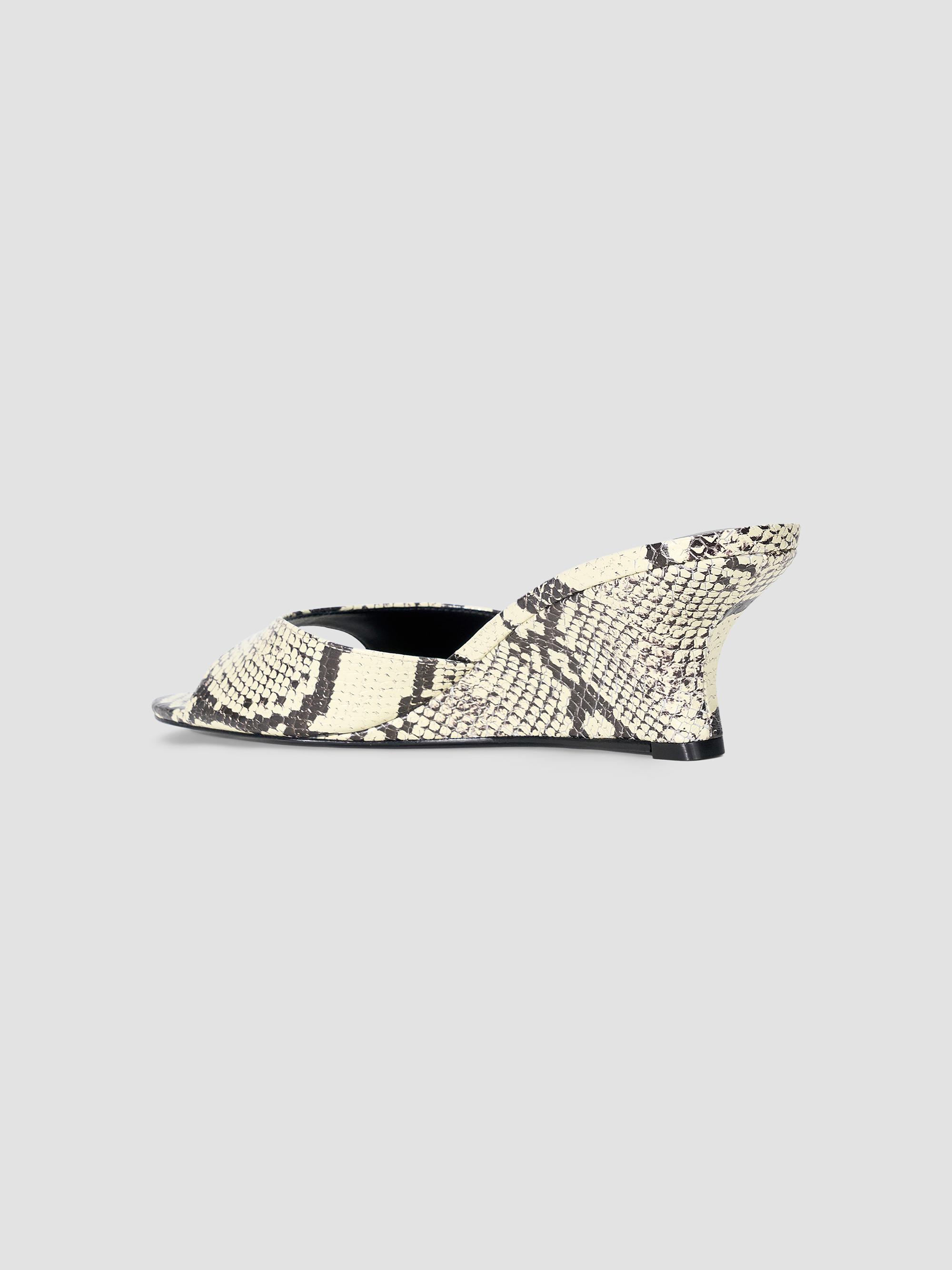 Staud Women's Brigitte 60MM Snake-Embossed Wedges - White Snake | Thumbnail 3