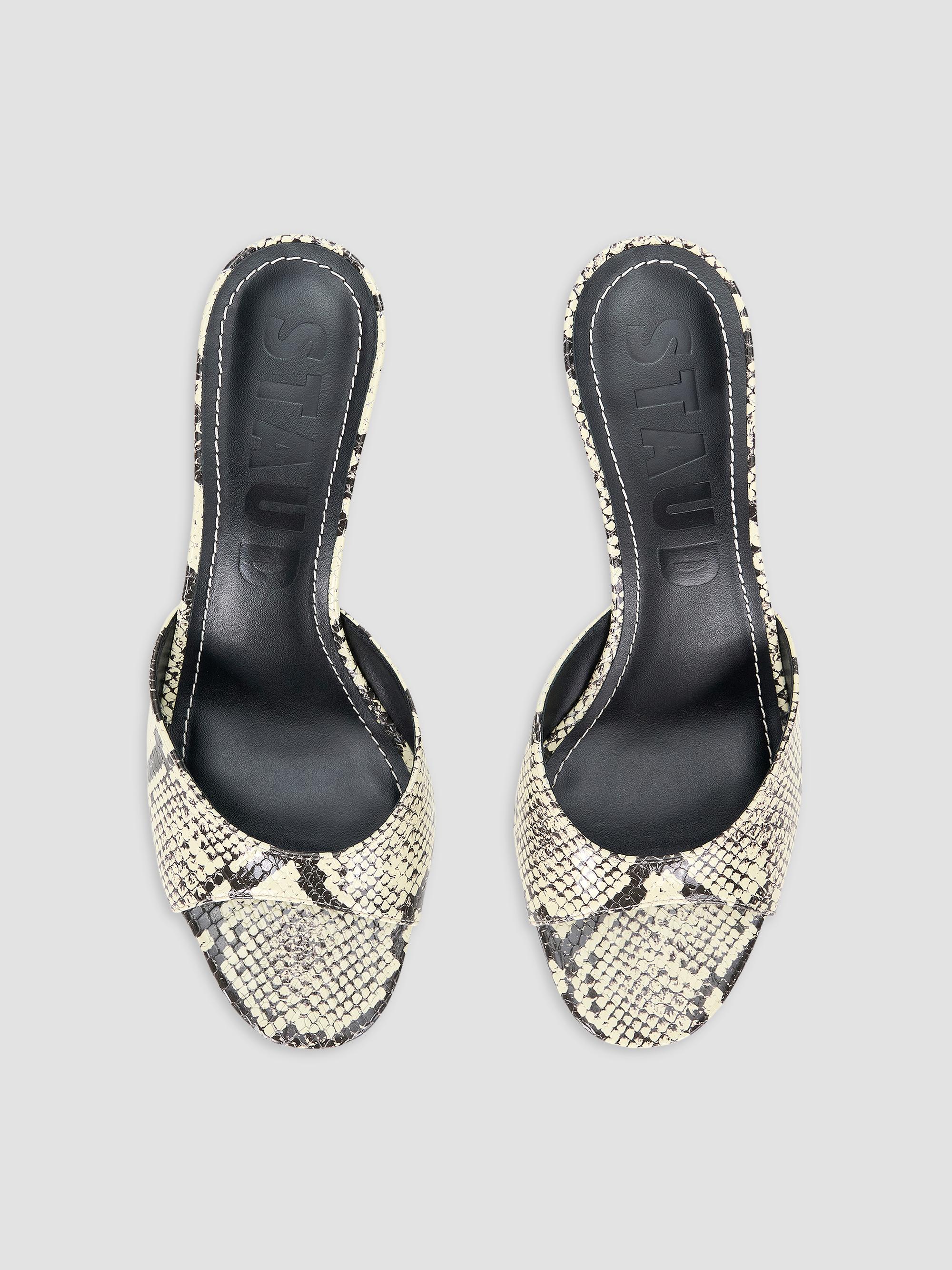 Staud Women's Brigitte 60MM Snake-Embossed Wedges - White Snake | Thumbnail 4