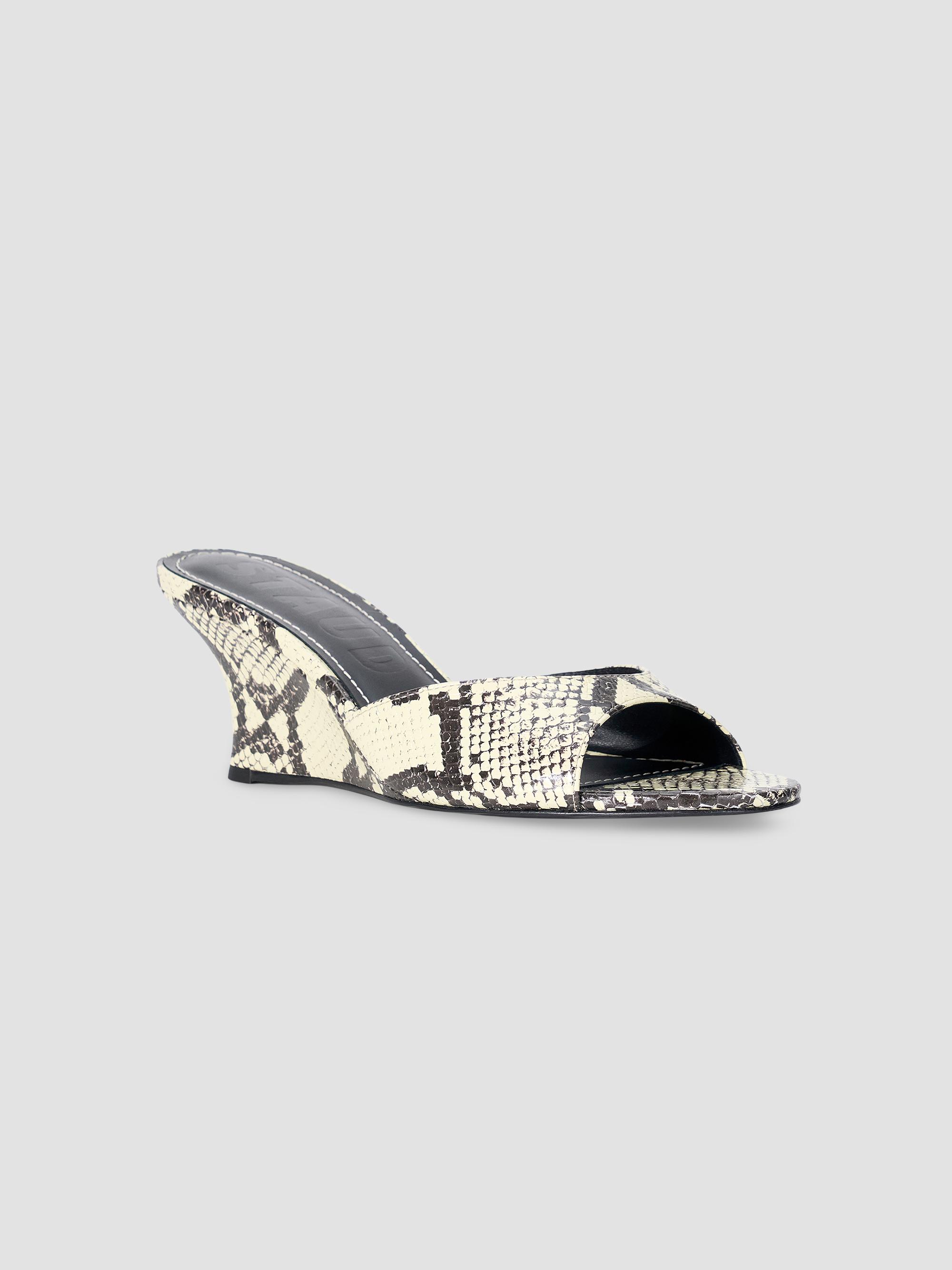 Staud Women's Brigitte 60MM Snake-Embossed Wedges - White Snake | Thumbnail 5