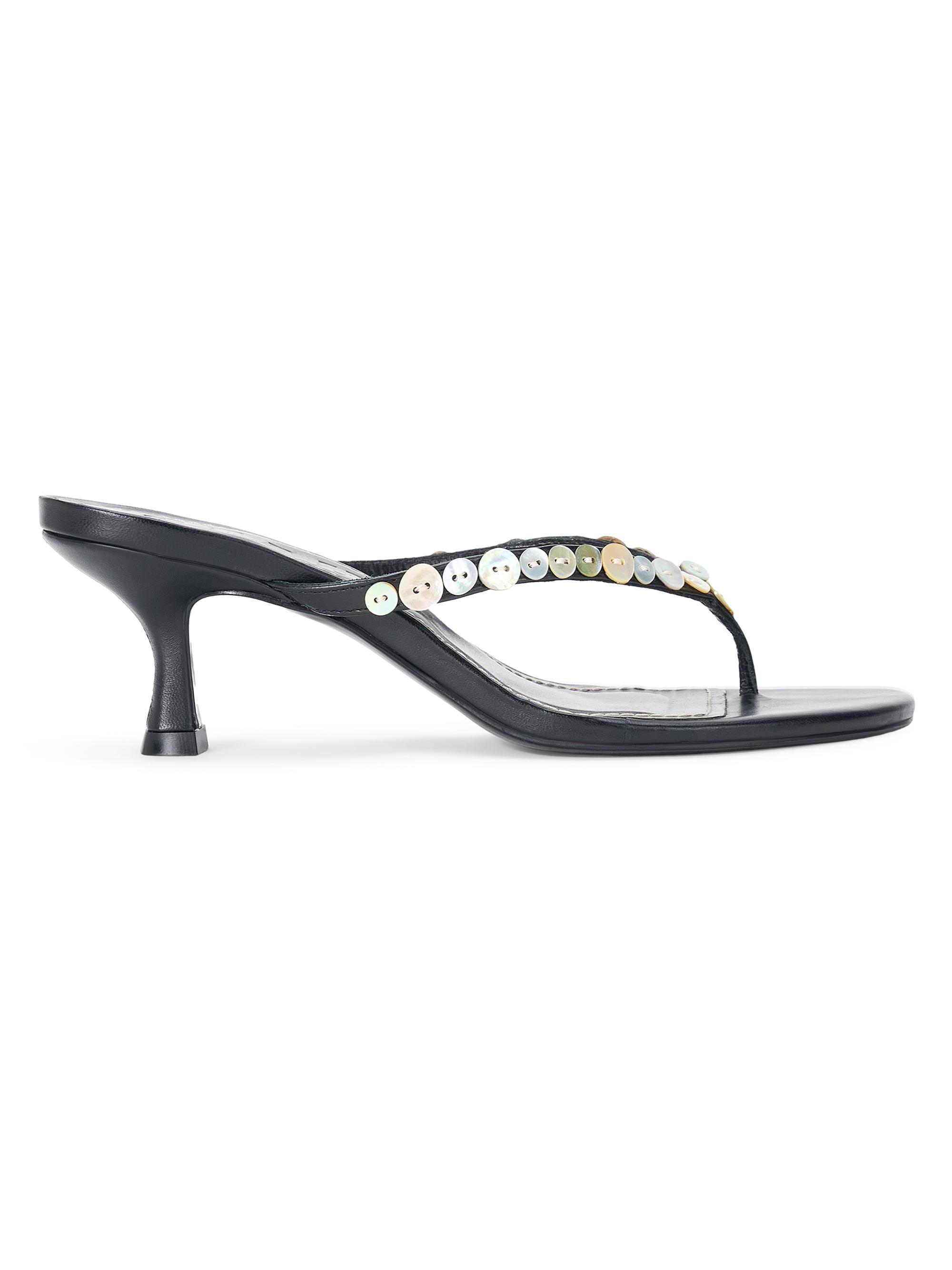 Staud Women's Freja 60MM Leather Thong Sandals - Mother Of Pearl