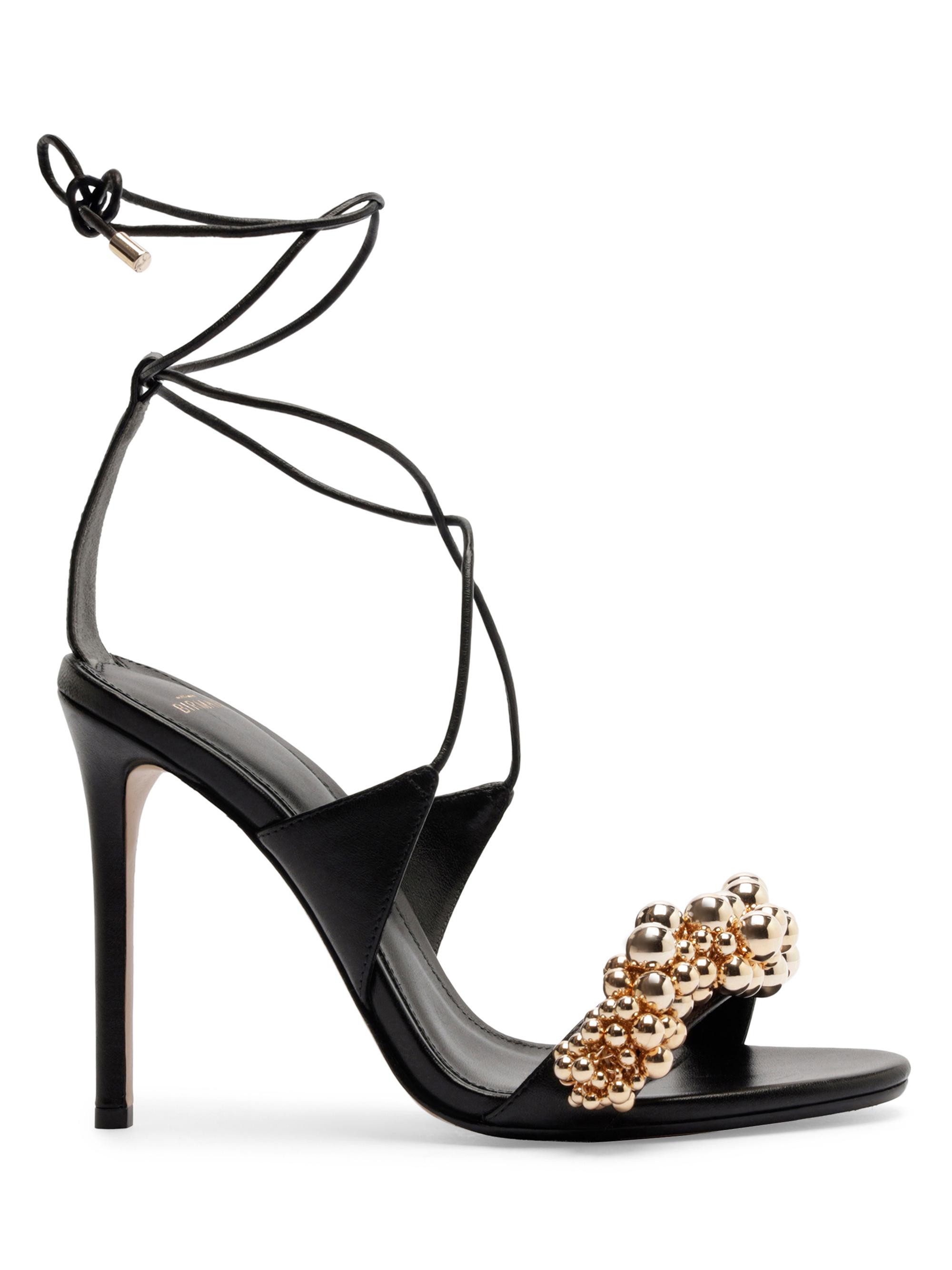 Alexandre Birman Women's Gia 100MM Bubble-Embellished Leather Sandals - Black