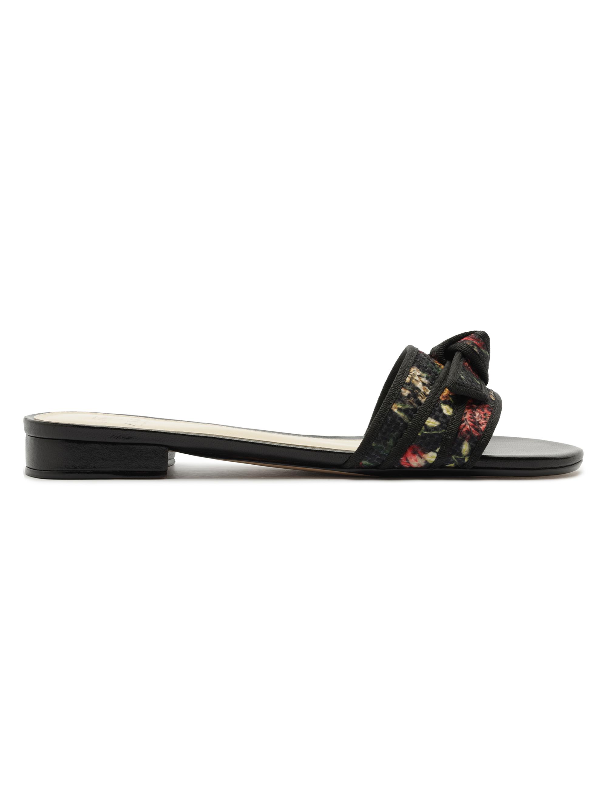 Alexandre Birman Women's Knotted Floral Raffia Sandals - Paramo Tonia Black