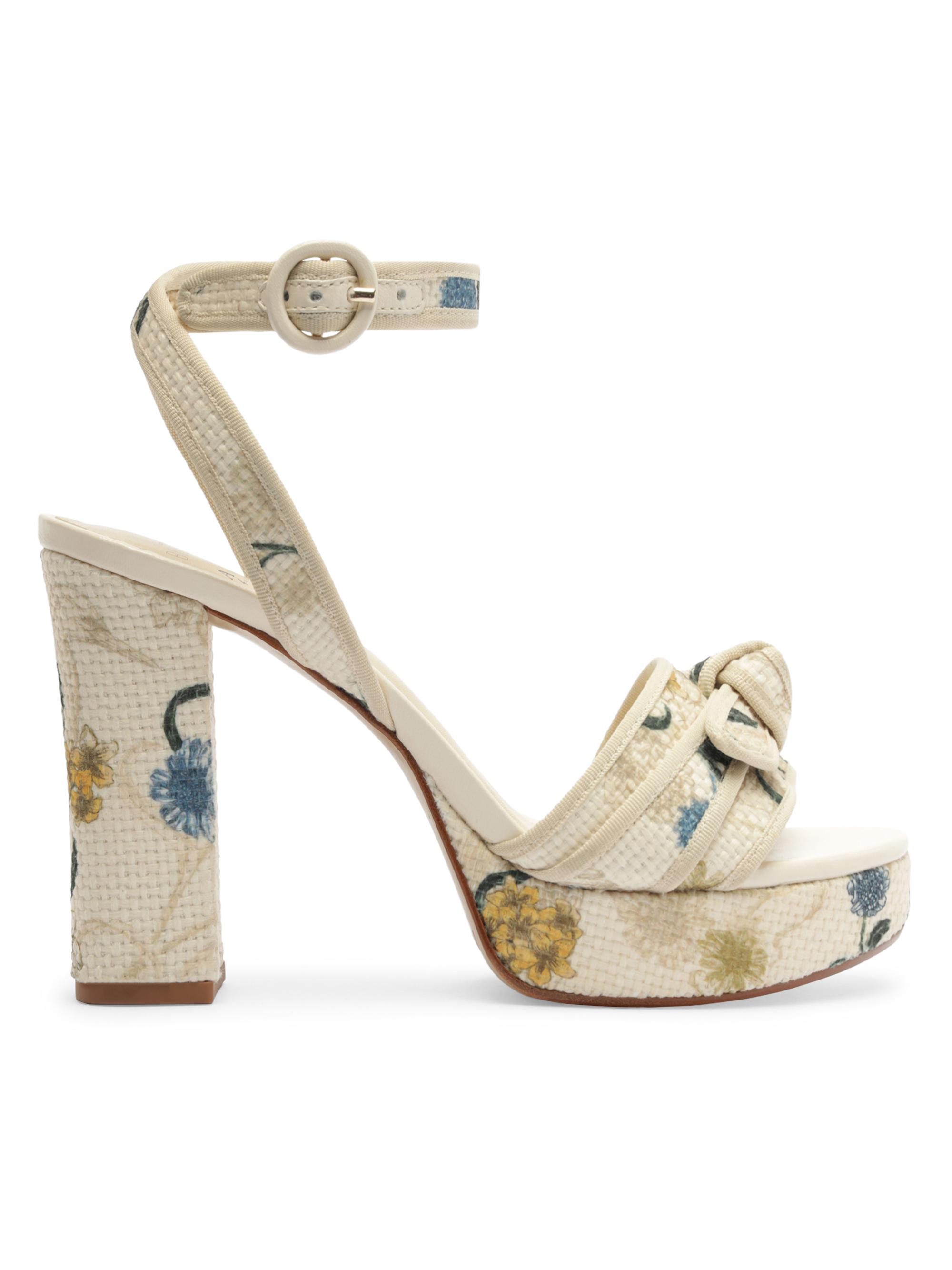 Alexandre Birman Women's Grosgrain Raffia Platform 120MM Floral Sandals - Laguna