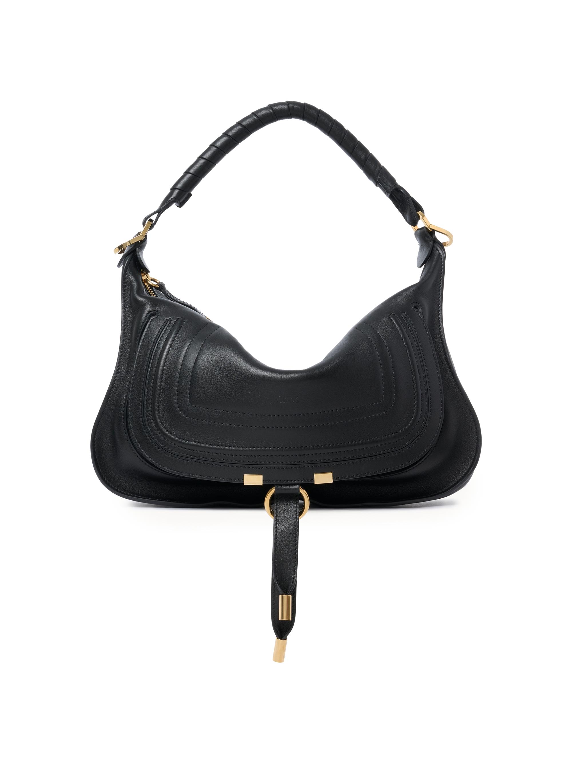 Chloé Women's  Marcie Smooth Leather Shoulder Bag - Black | Thumbnail 3