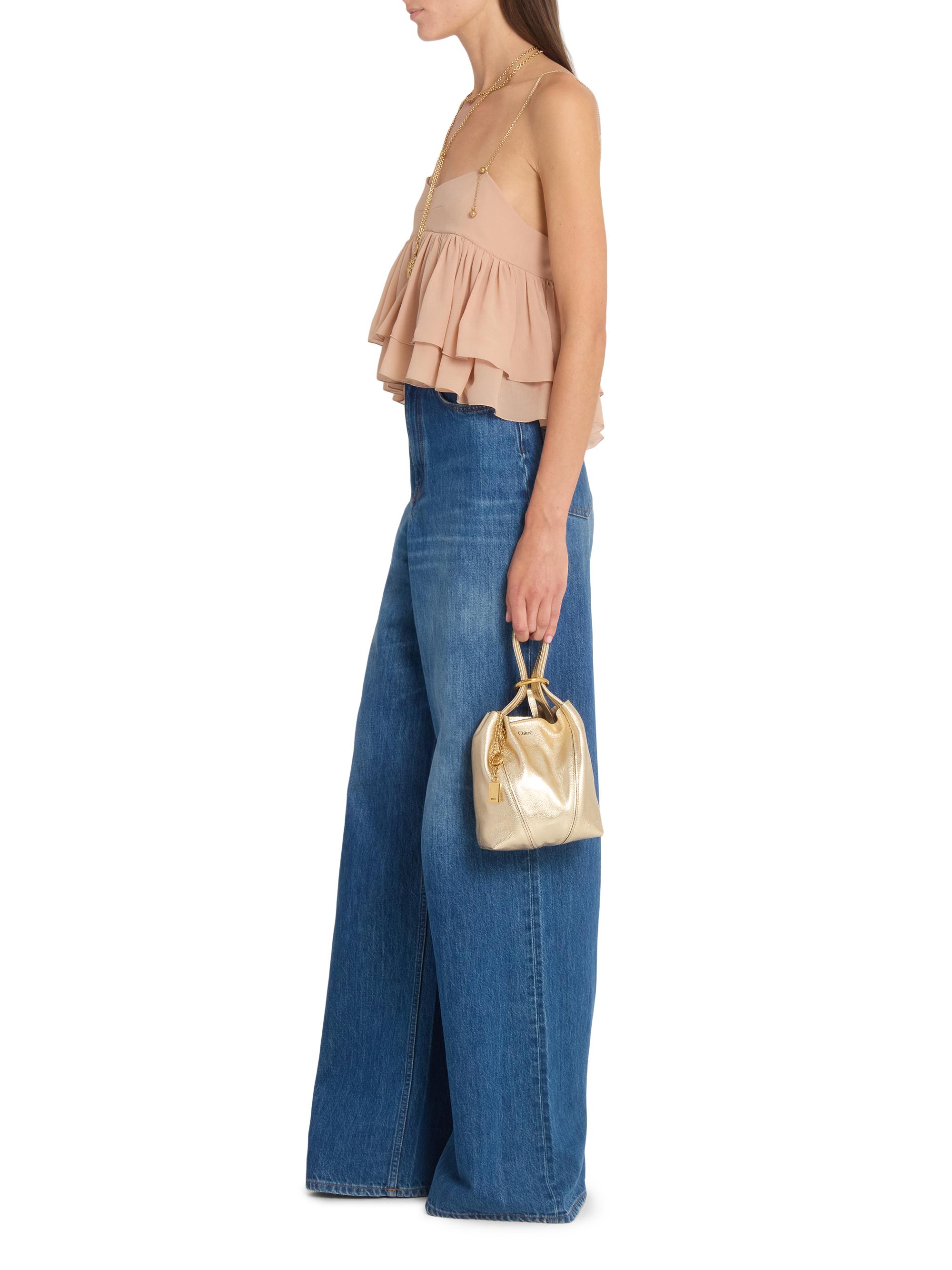 Chloé Mini Spin Metallic Leather Tote Bag | Saks Fifth Avenue