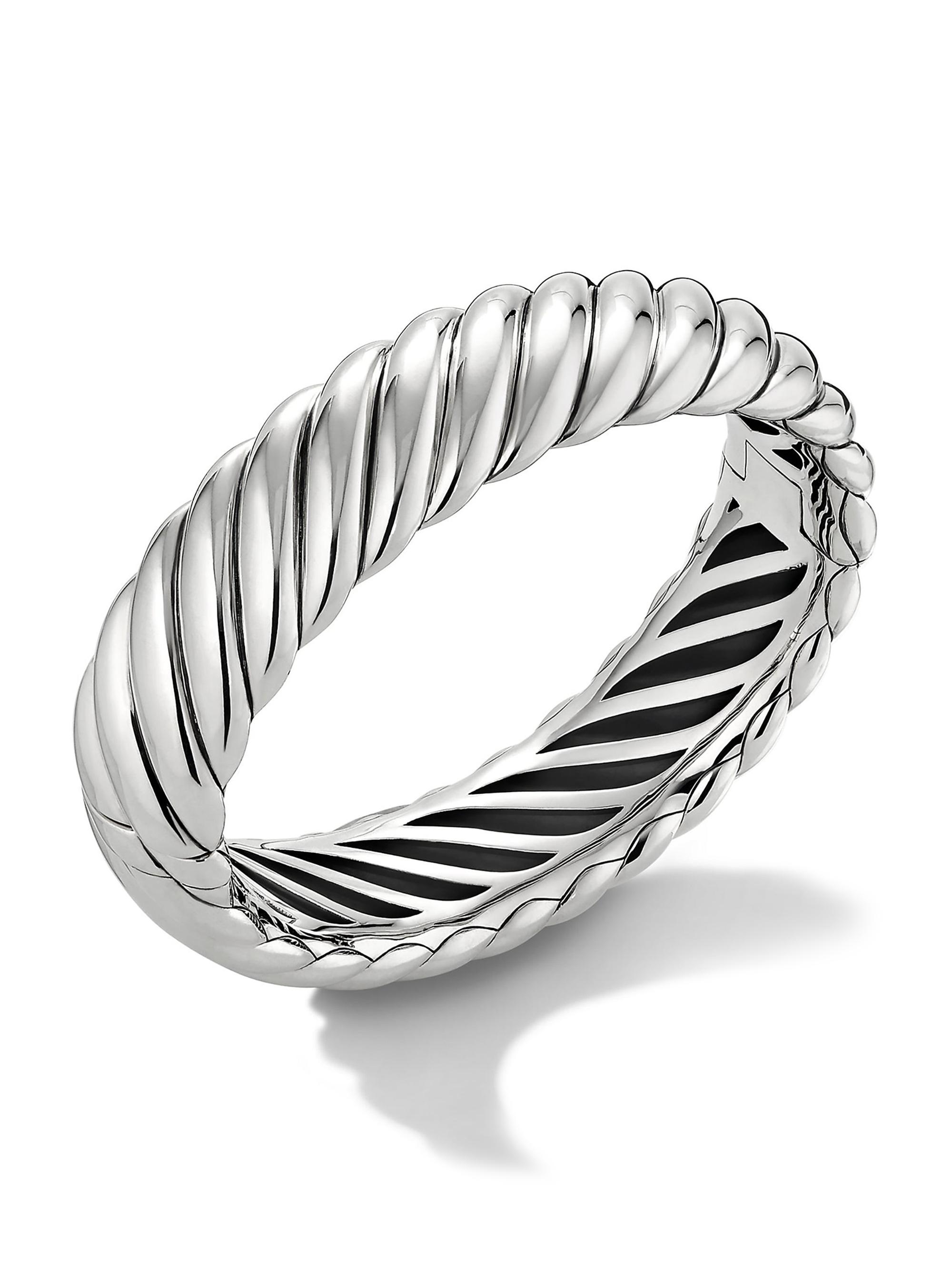 David Yurman Women's Sculpted Cable Bracelet in Sterling Silver 17MM - Silver