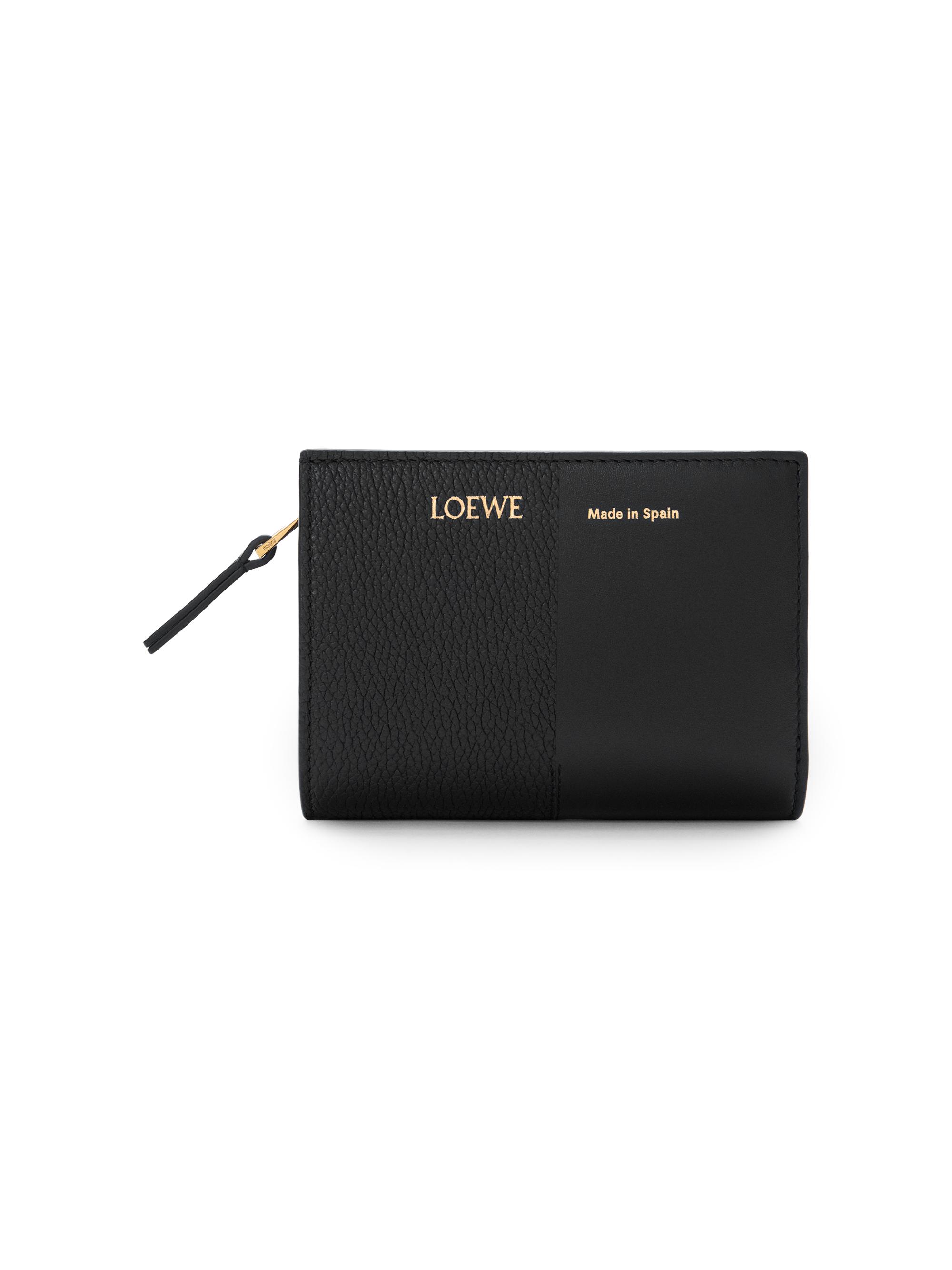 LOEWE Women's Duet Leather Compact Wallet - Black