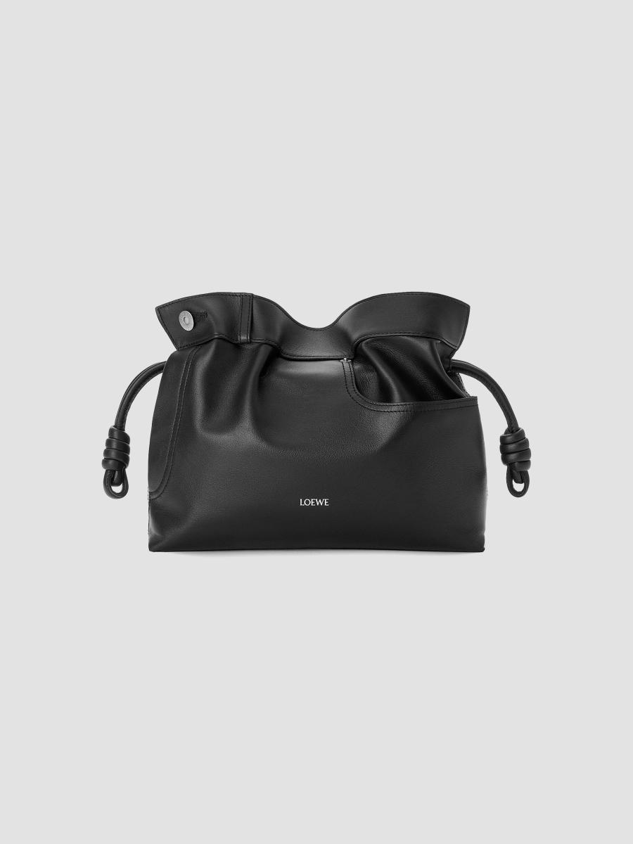 RITAO CHAN公式アカウント LOEWE ブラック ボストンバッグ LOEWE Medium Panta Flamenco Leather Clutch | Saks Fifth Avenue