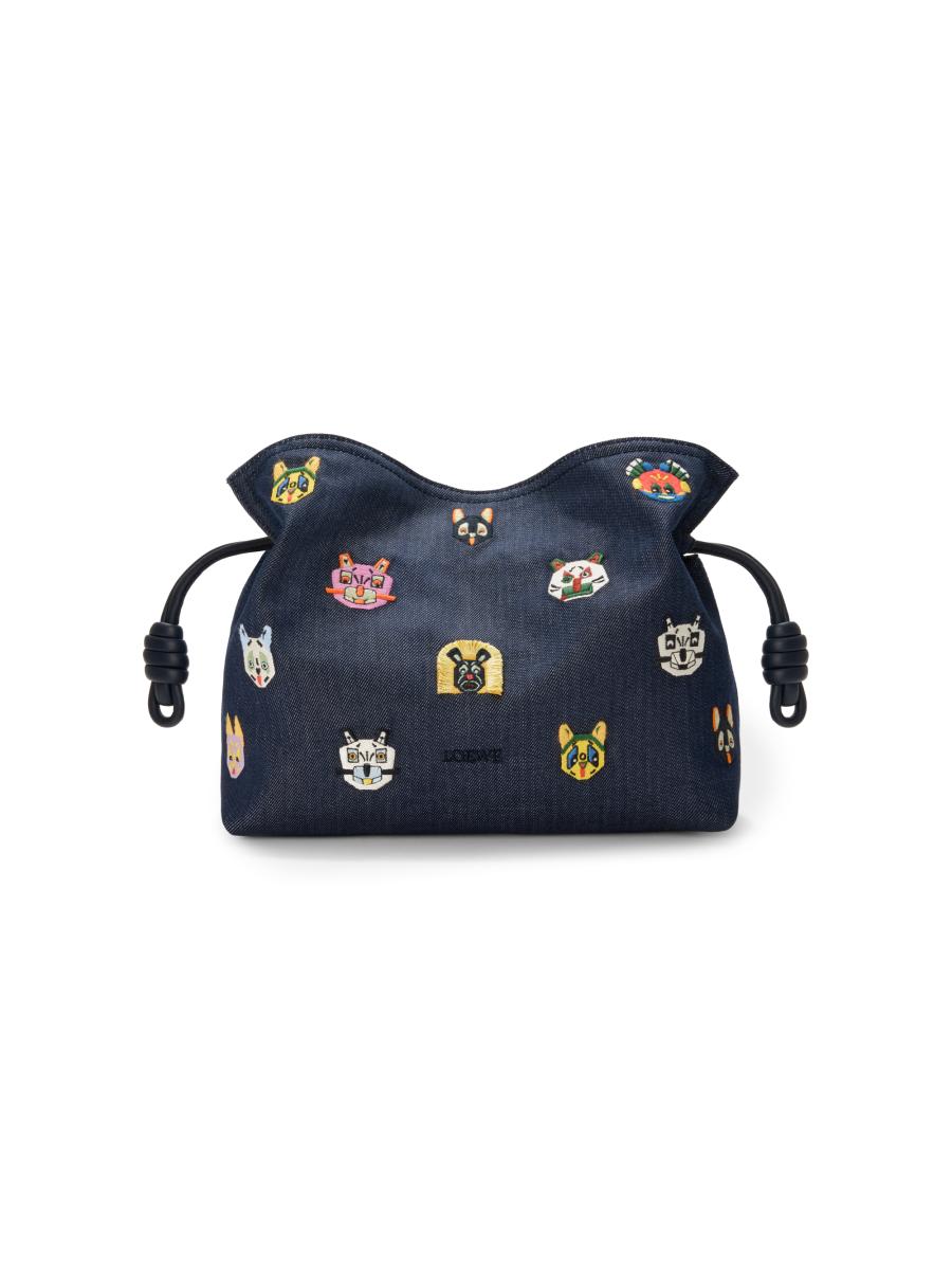 と*ん様 Loewe パウラルイビザ　スクウェアクッション LOEWE LOEWE x Louis Wain Medium Cats Flamenco Embroidered Denim