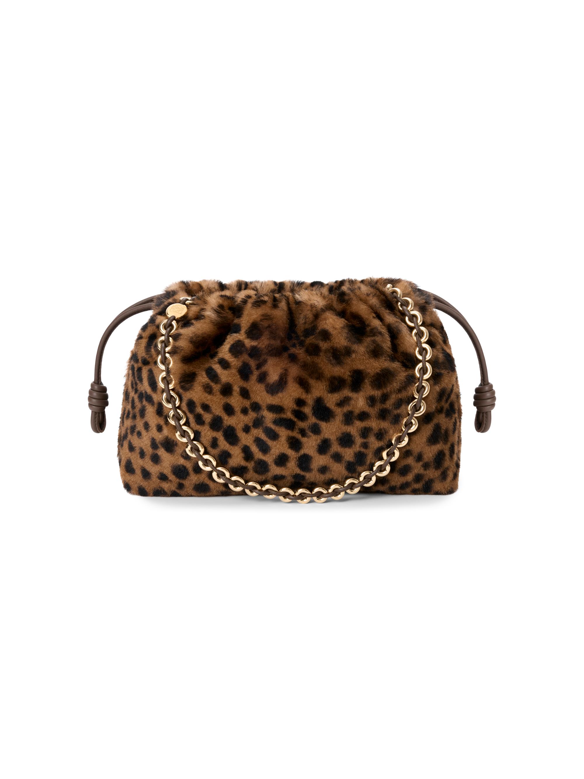 LOEWE Women's Medium Flamenco Shearling Clutch - Beige Brown