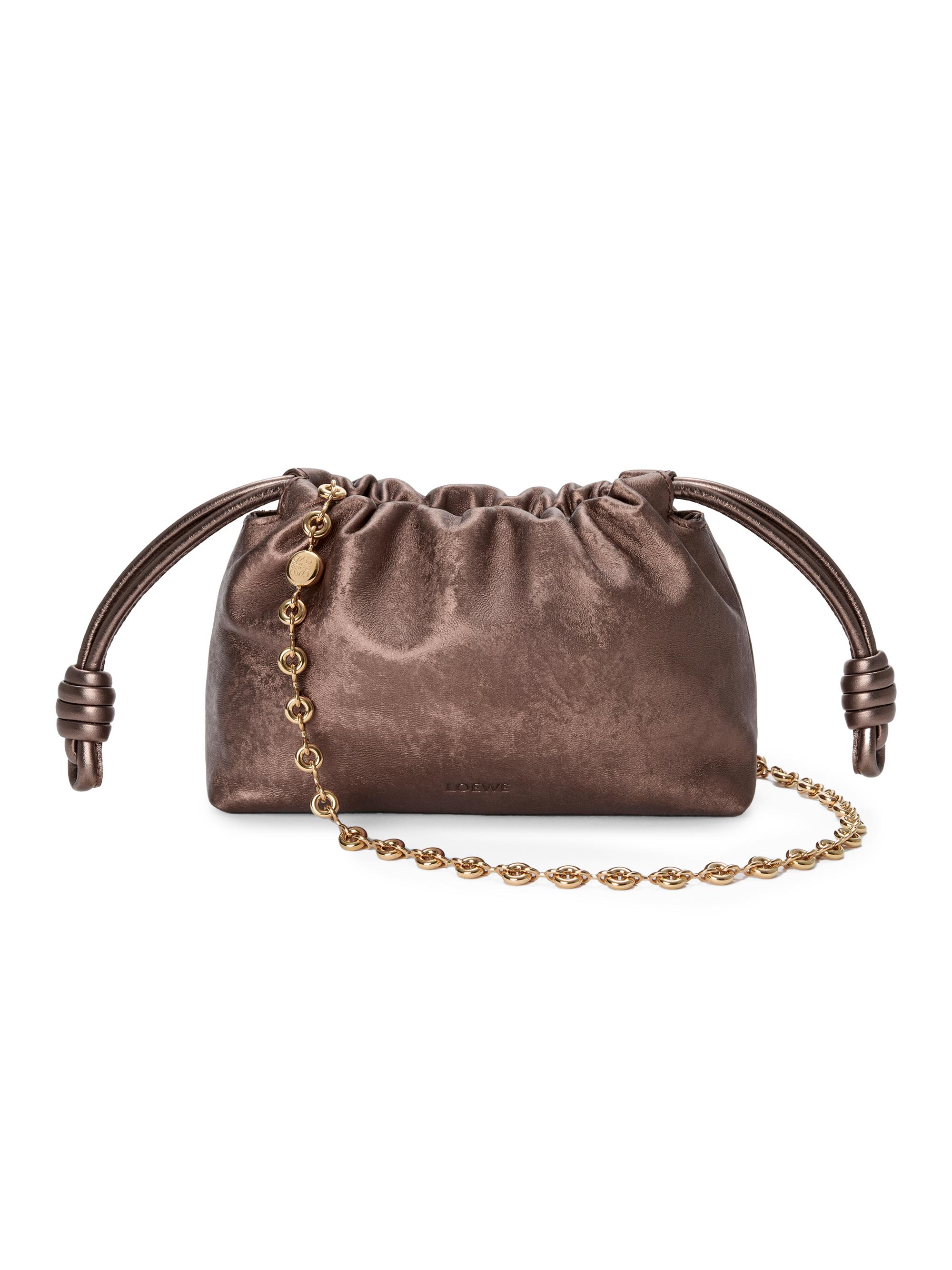 LOEWE Mini Flamenco Metallic Leather Clutch | Saks Fifth Avenue