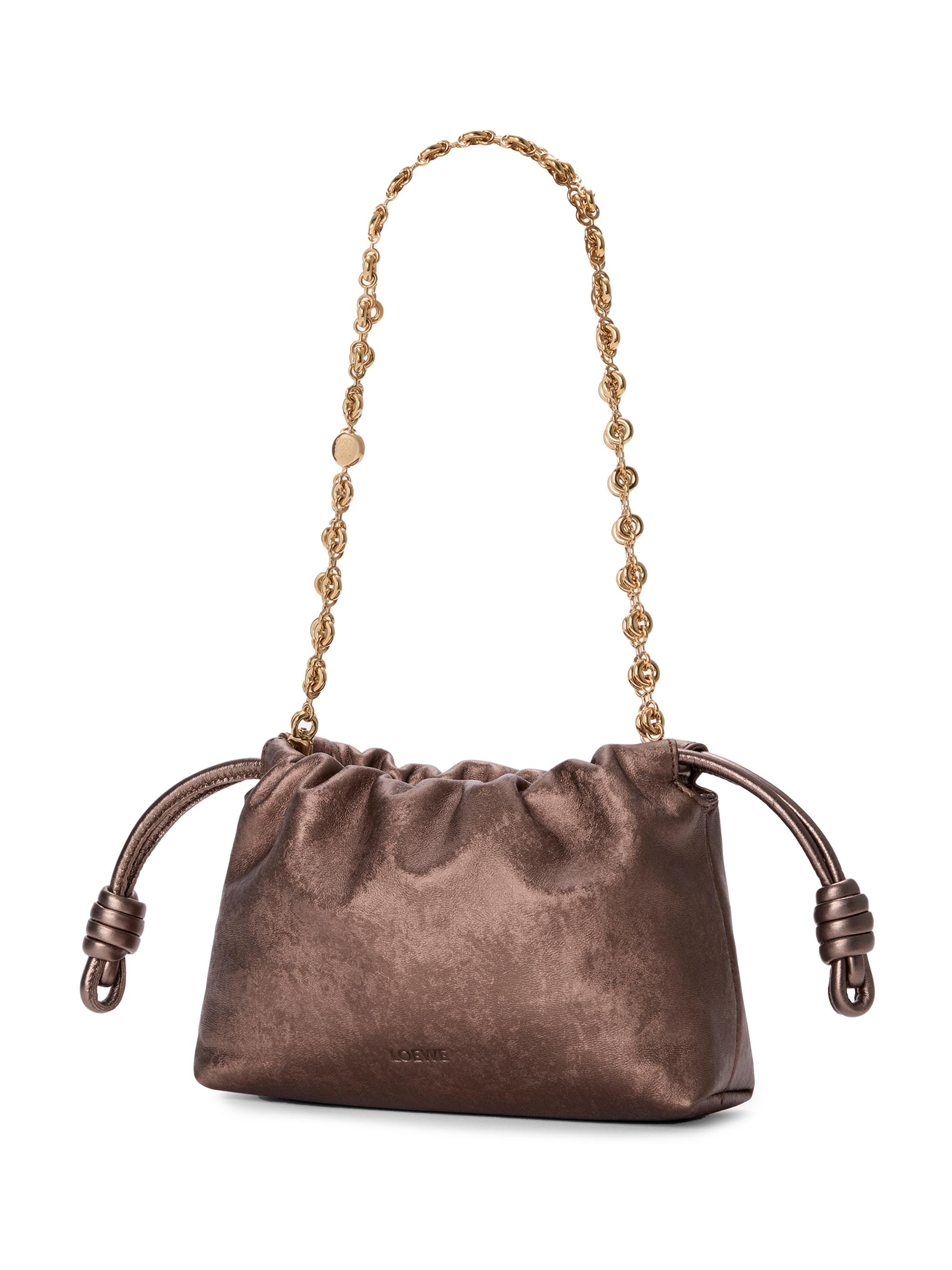 LOEWE Mini Flamenco Metallic Leather Clutch | Saks Fifth Avenue