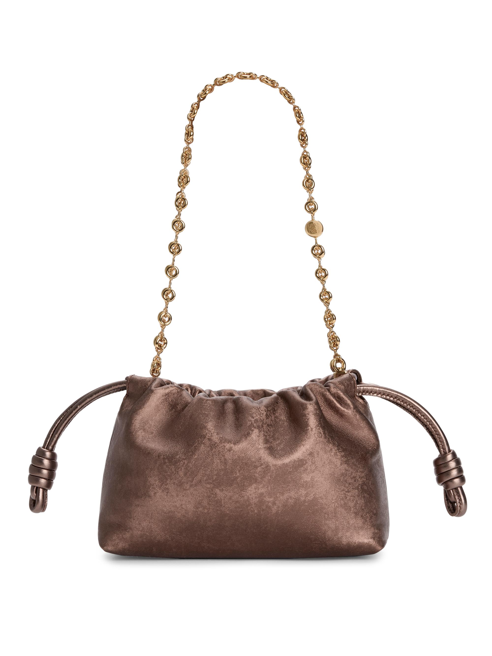 LOEWE Mini Flamenco Metallic Leather Clutch | Saks Fifth Avenue