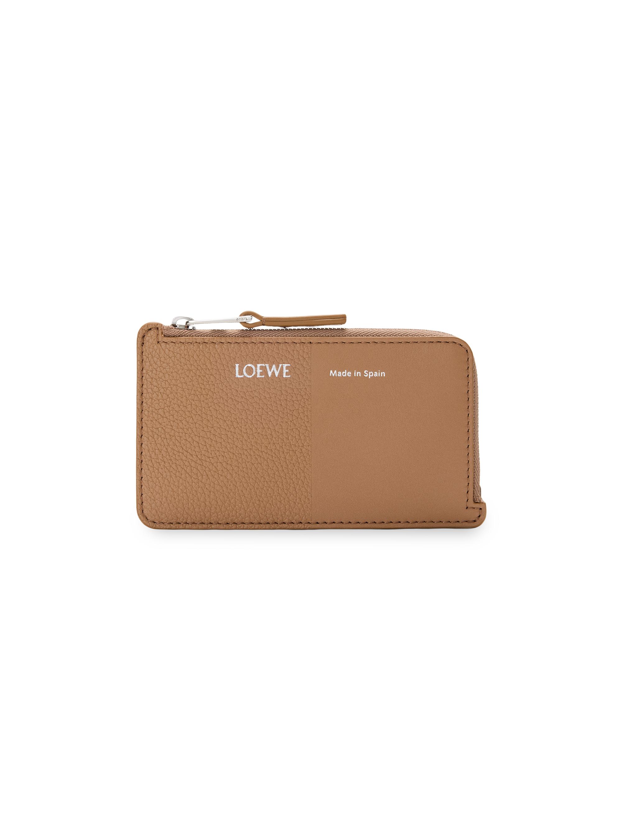 LOEWE Women's Duet Coin Leather Cardholder - Mocha