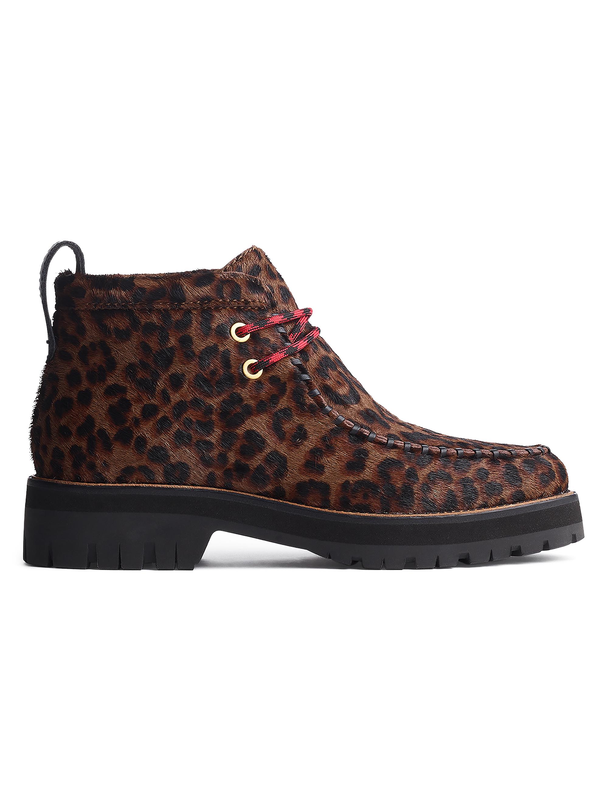 Cameron Leopard Calf Hair Moccasin Boots
