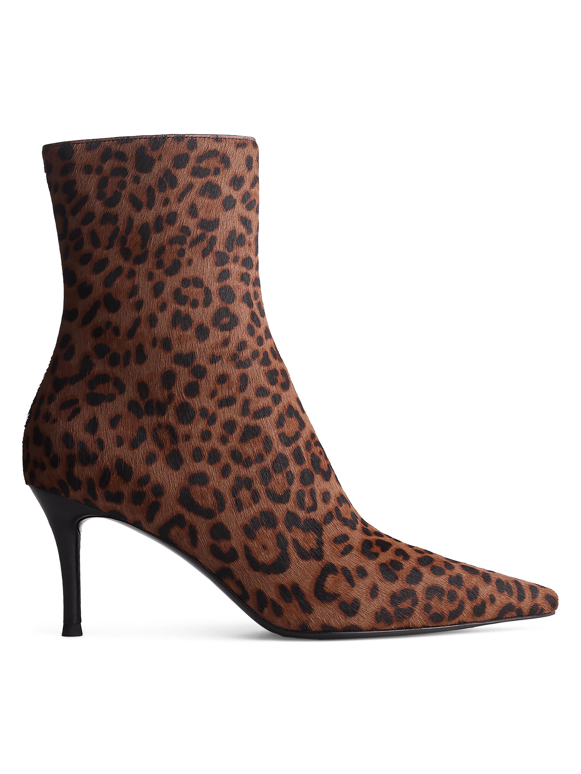 Mercer 74MM Leopard-Print Calf Hair Ankle Boots