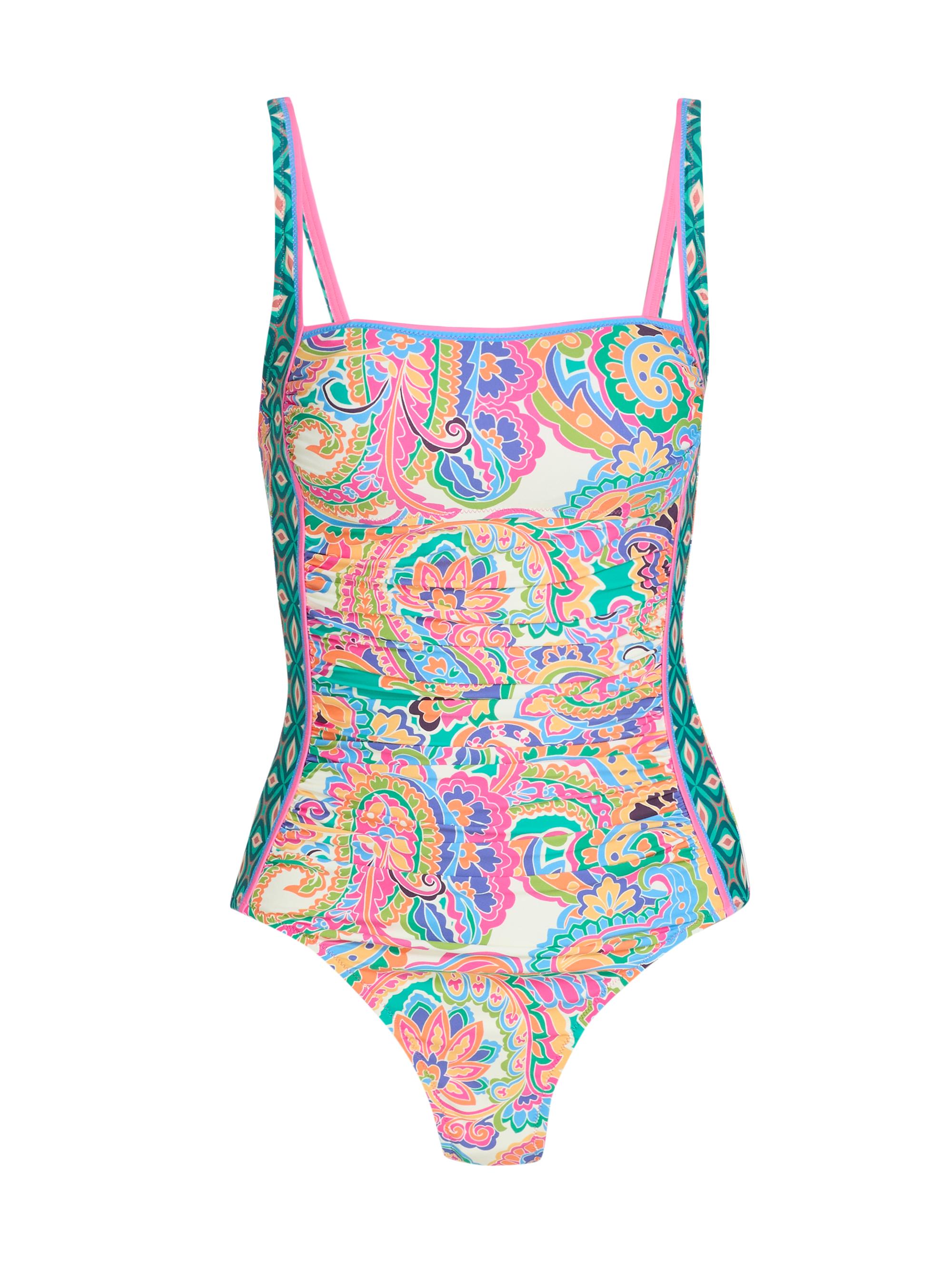 Johnny Was Women's Marilyn Cristata Print Ruched One-Piece Swimsuit - Cristata