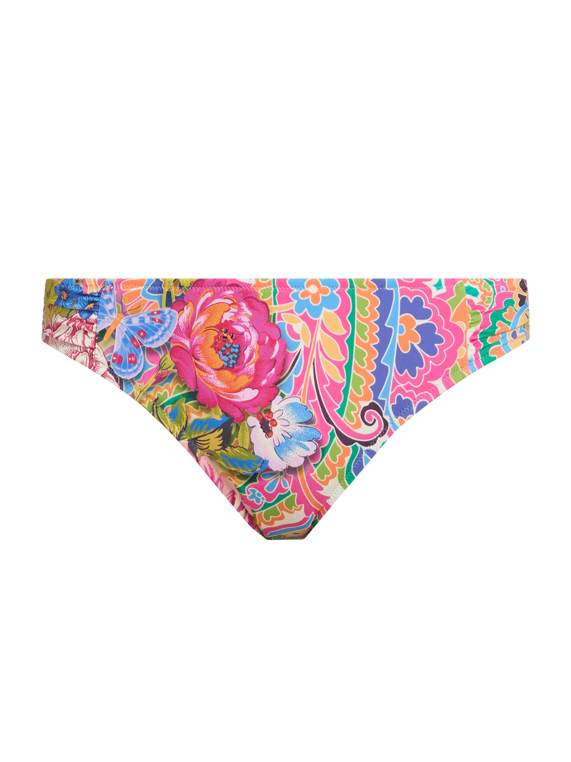 Johnny Was Women's Crispire Print Ruched Hipster Bikini Bottom - Crispire