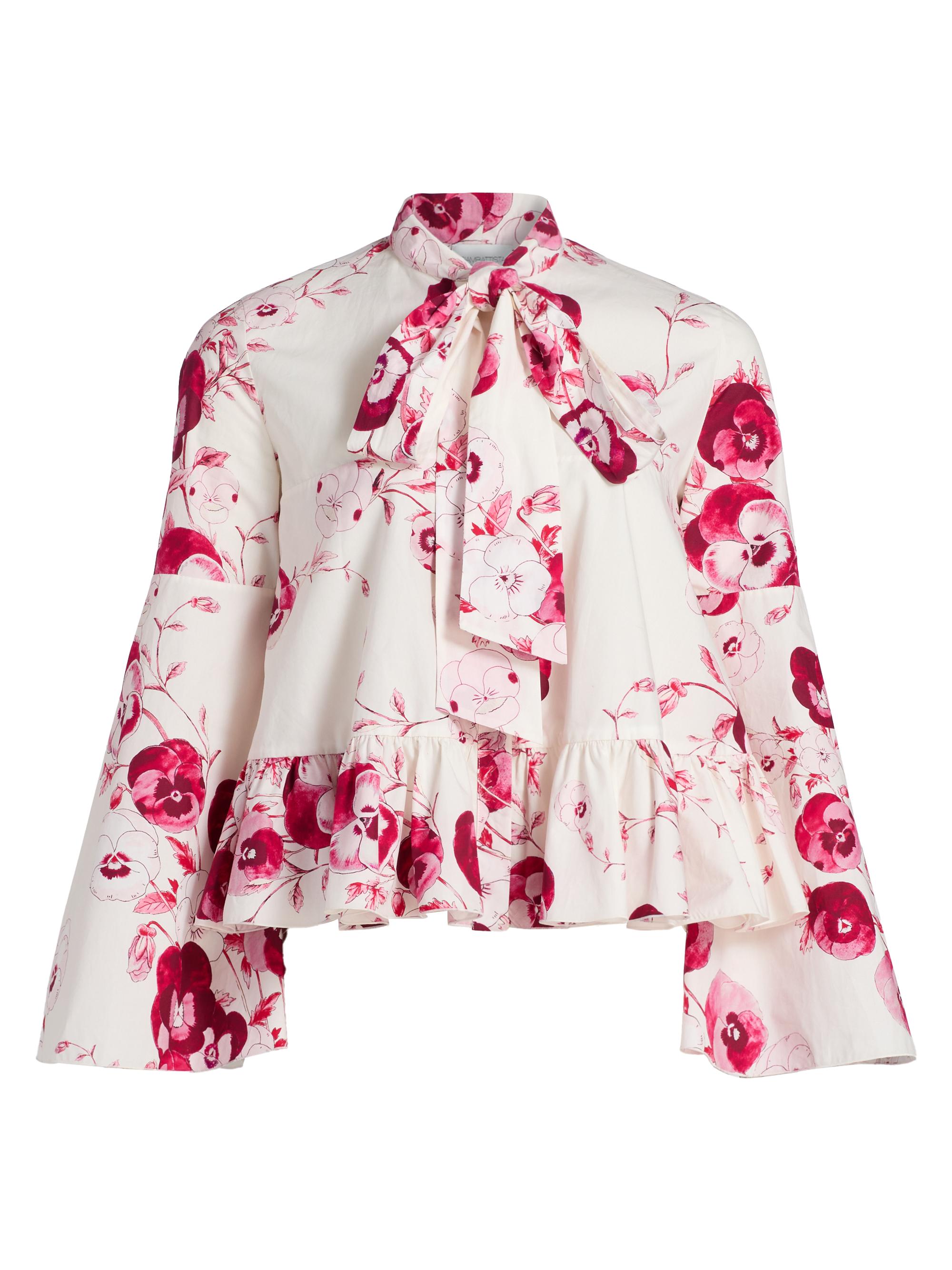 Giambattista Valli Women's Floral Cotton Poplin Blouse -  Multi