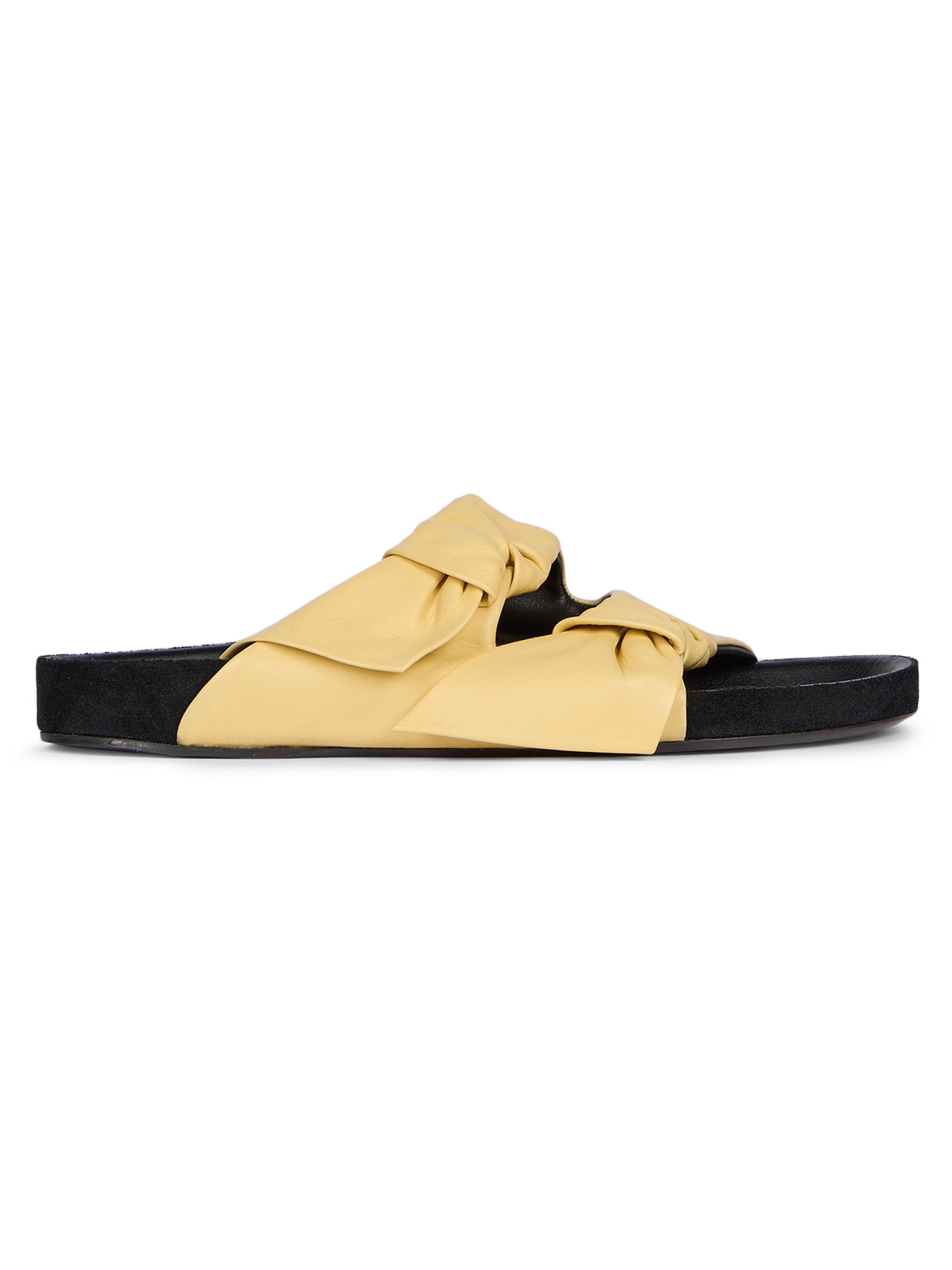 Isabel Marant Women's Lennyo Leather Flat Sandals - Butter