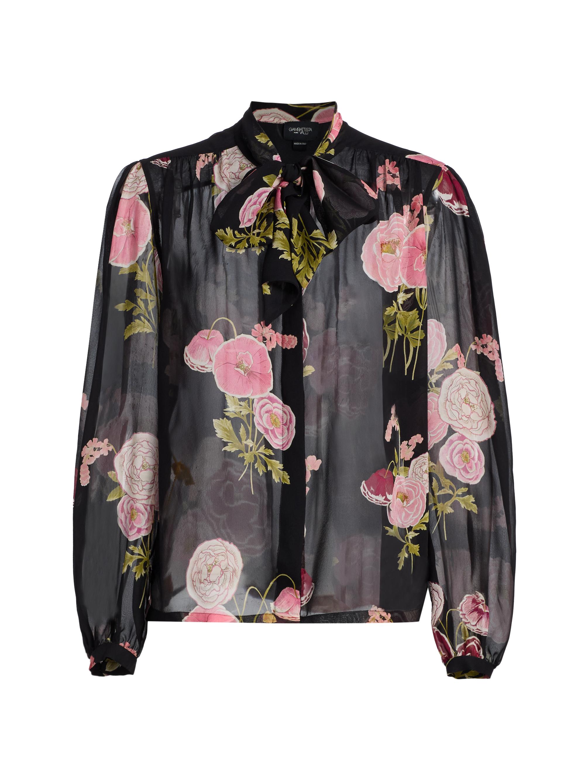 Giambattista Valli Women's Floral Silk Georgette Blouse - Black Multi