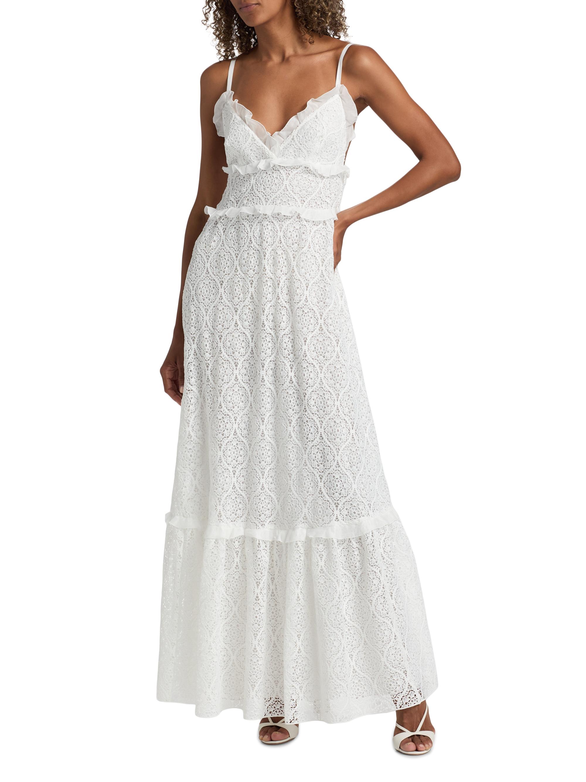 Giambattista Valli Macramé Lace Ruffle Maxi Dress | Saks Fifth Avenue