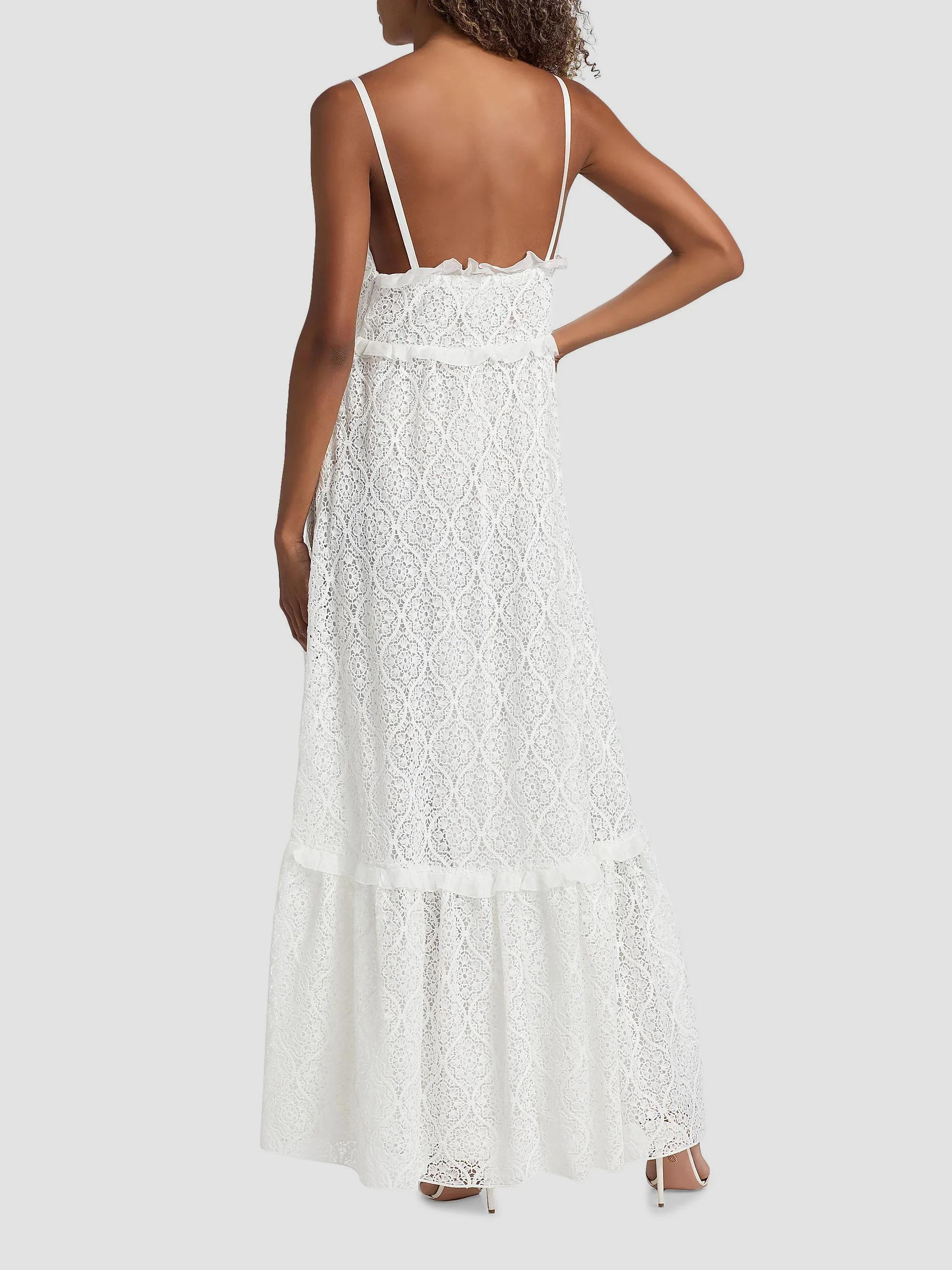 Giambattista Valli Macramé Lace Ruffle Maxi Dress | Saks Fifth Avenue