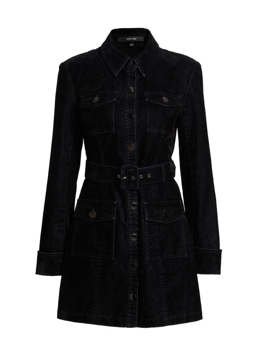 Toccin Women's Mercer Denim Shirt Minidress In Black