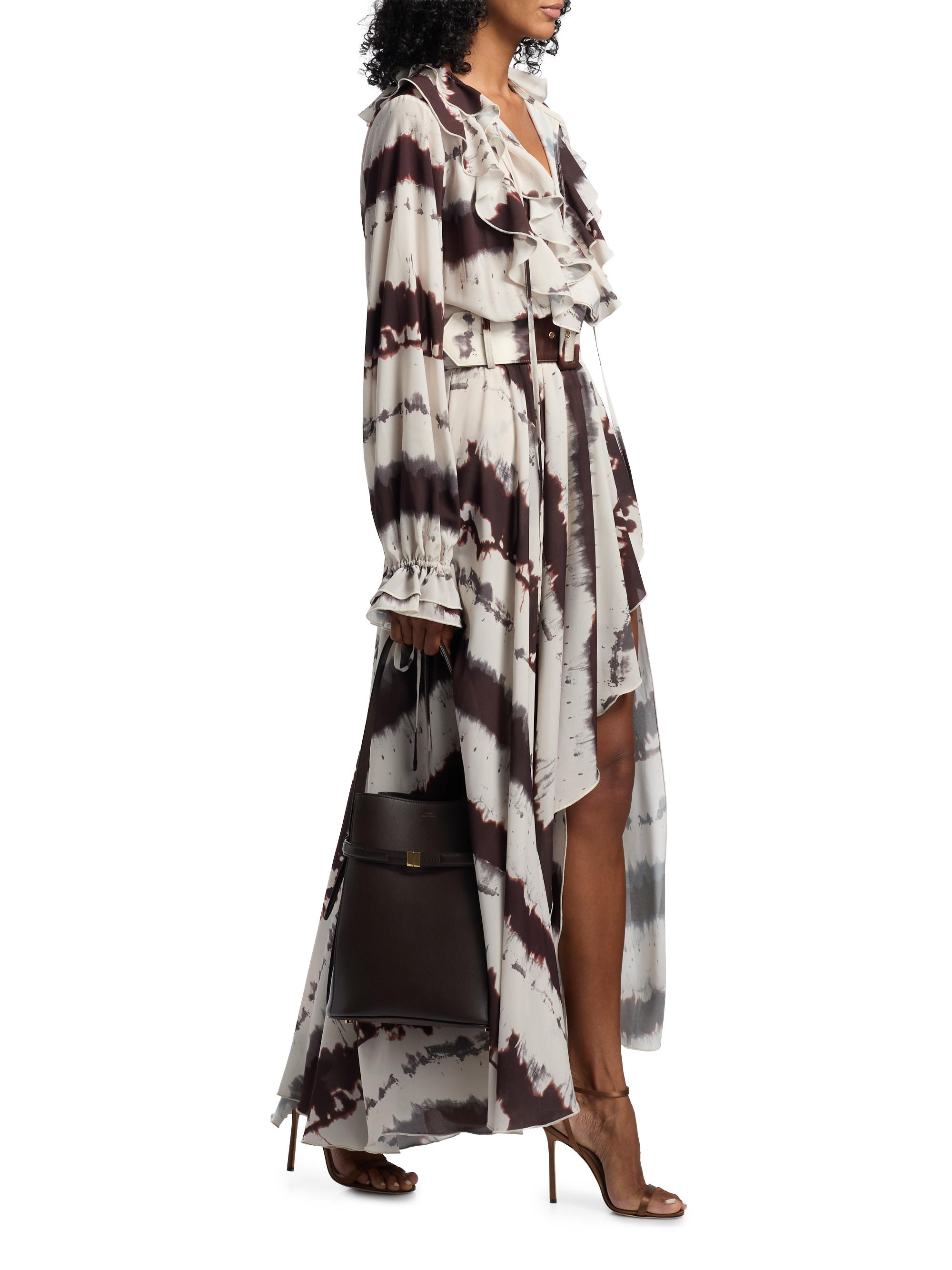 sachin and babi light blue dress Petra Exaggerated Ruffle Midi Dress 4 / Deep Spice Multi Tie-Dye