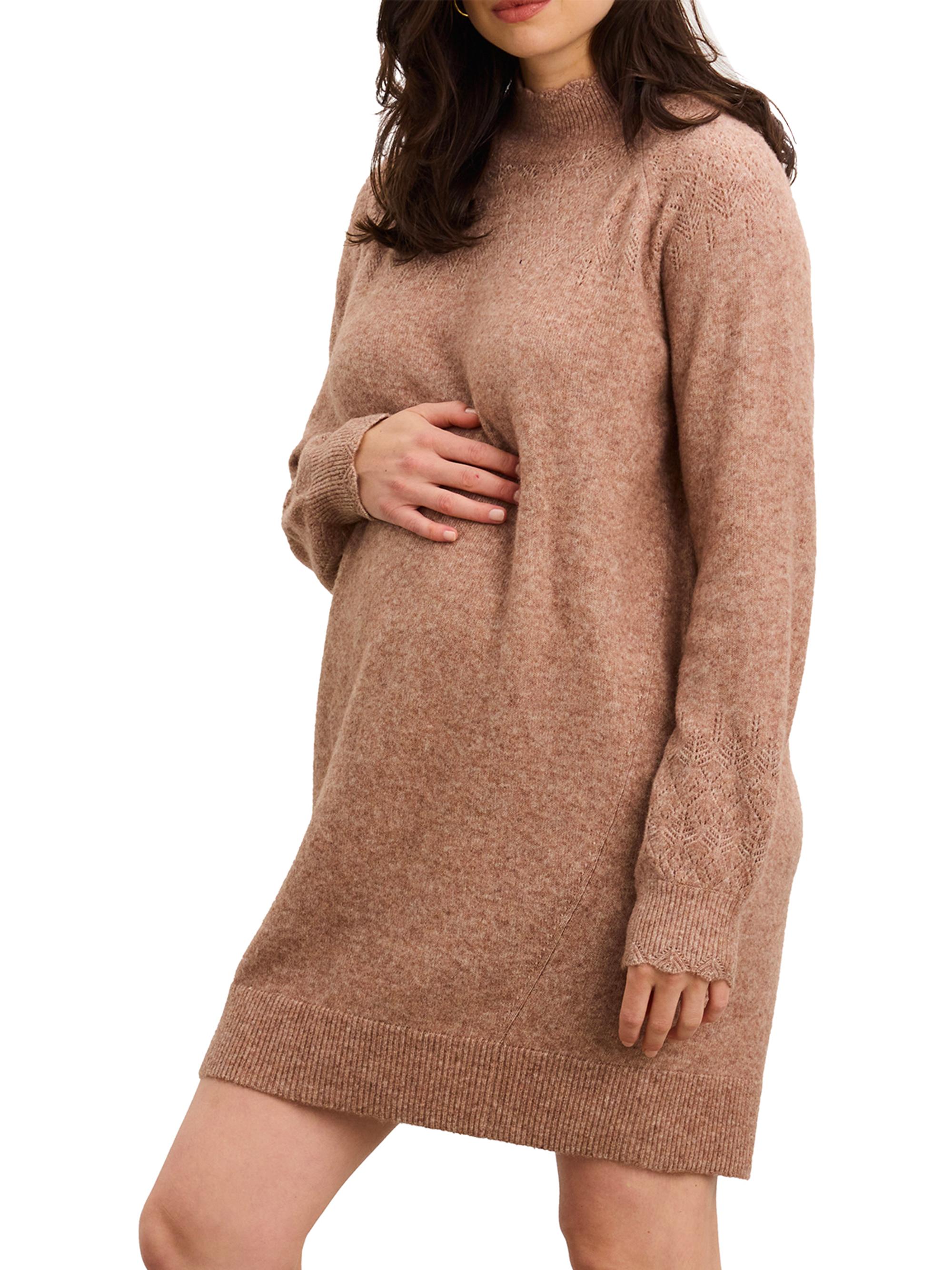 Hatch Women's The Cozy Pointelle Poise Mini Maternity Dress - Mocha