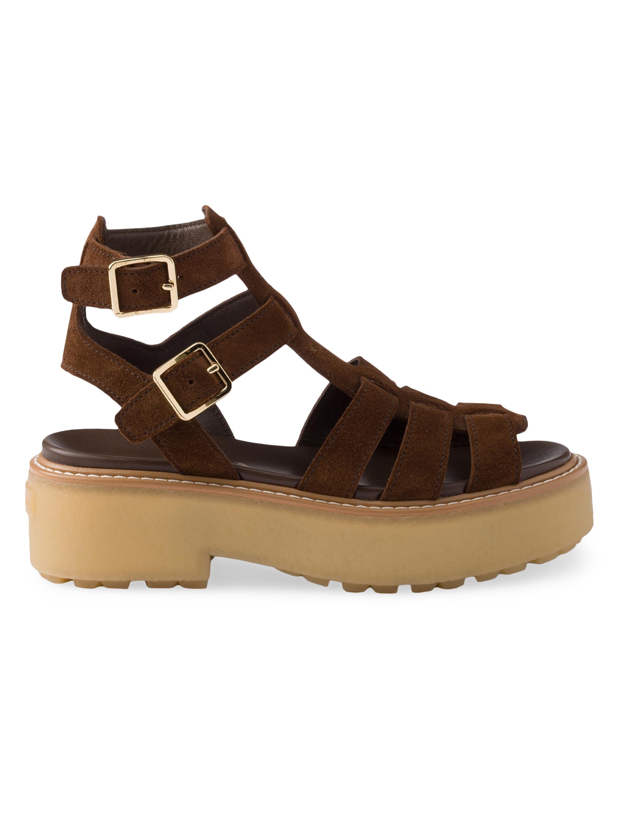 Prada Women's Suede Gladiator Sandals - Brown