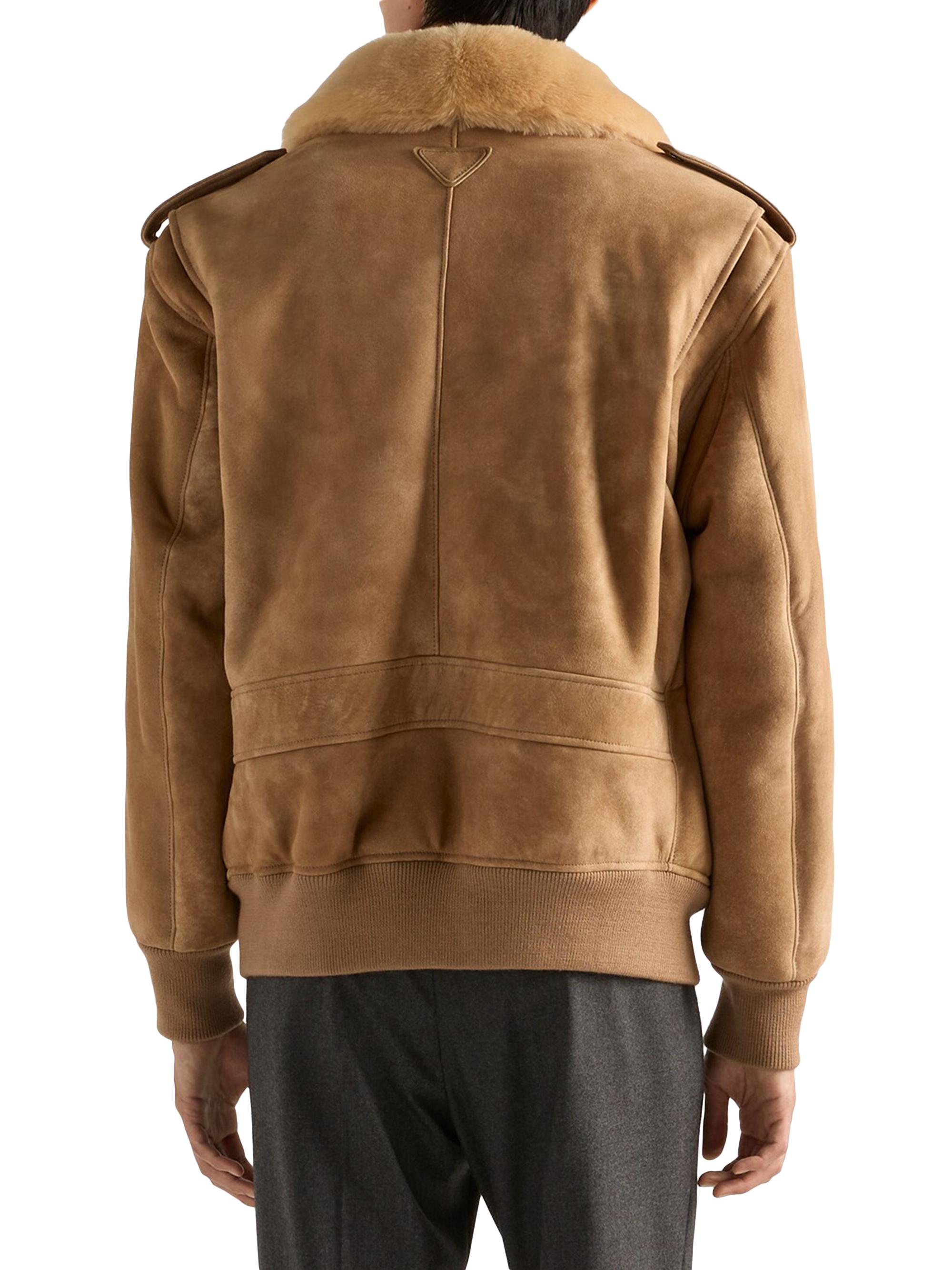 Prada Suede and Shearling Bomber Jacket | Saks Fifth Avenue