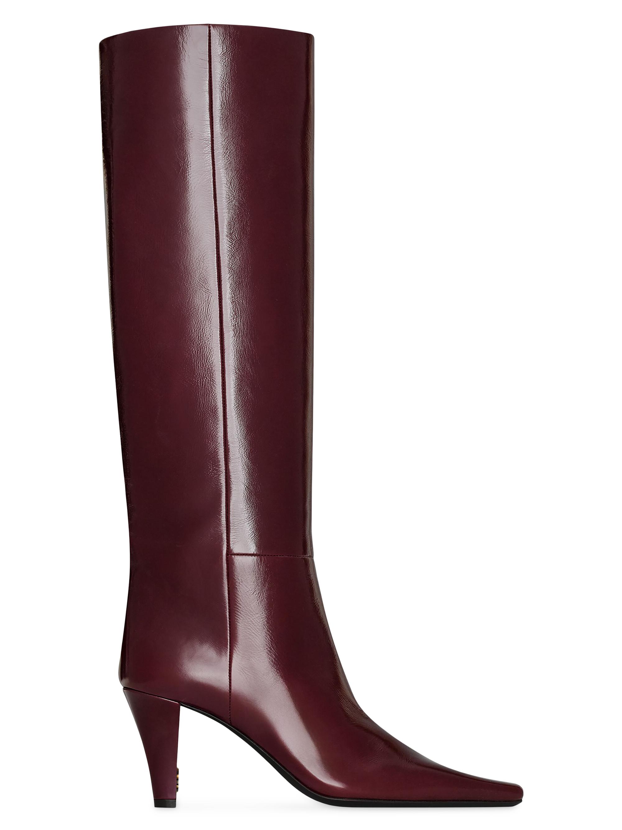 Saint Laurent Women's Jill Boots in Smooth Leather - Vintage Bordeaux