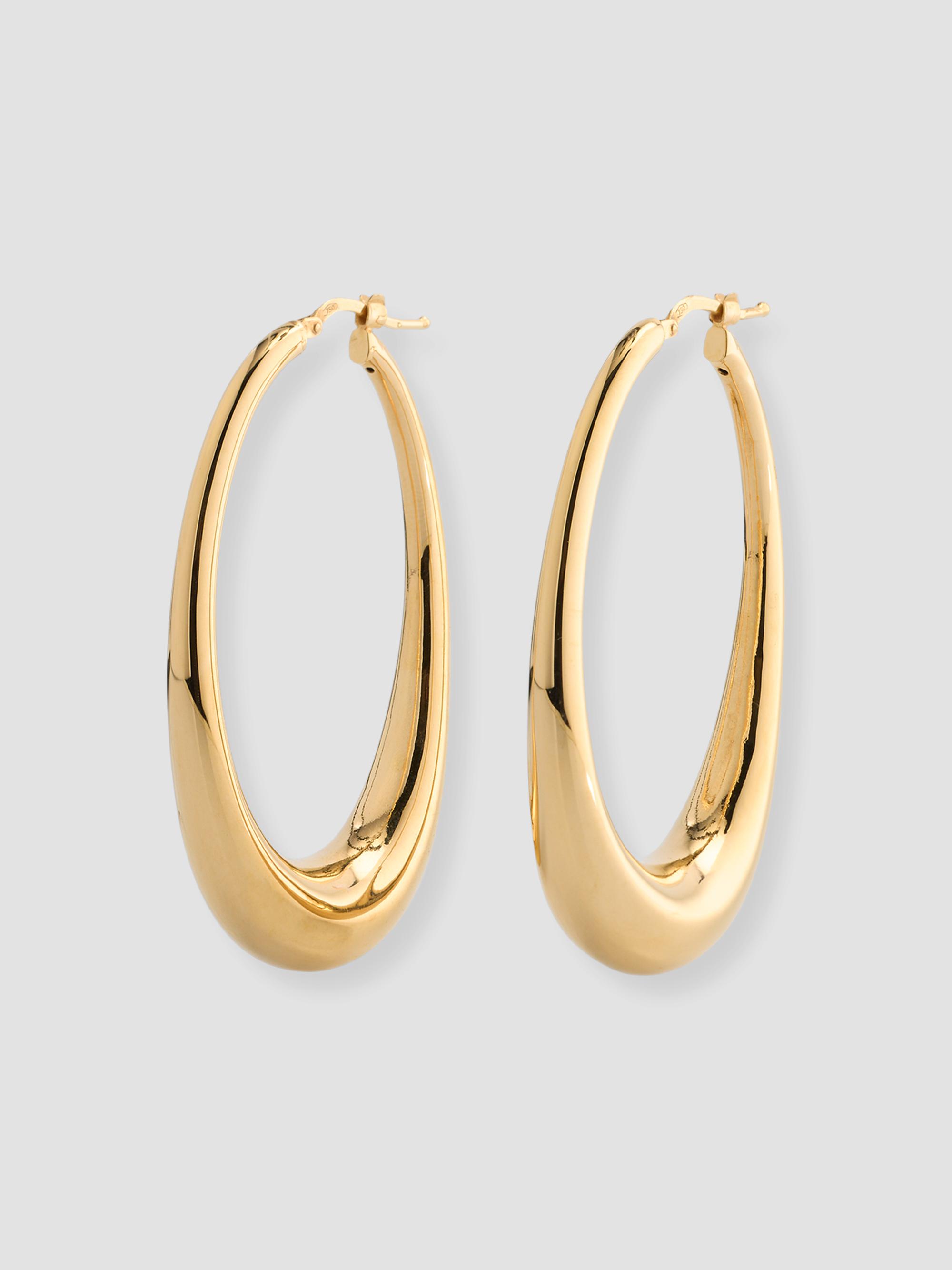 Lisa Nik Women's 18K Yellow Gold Elongated Oval Hoop Earrings - Yellow Gold