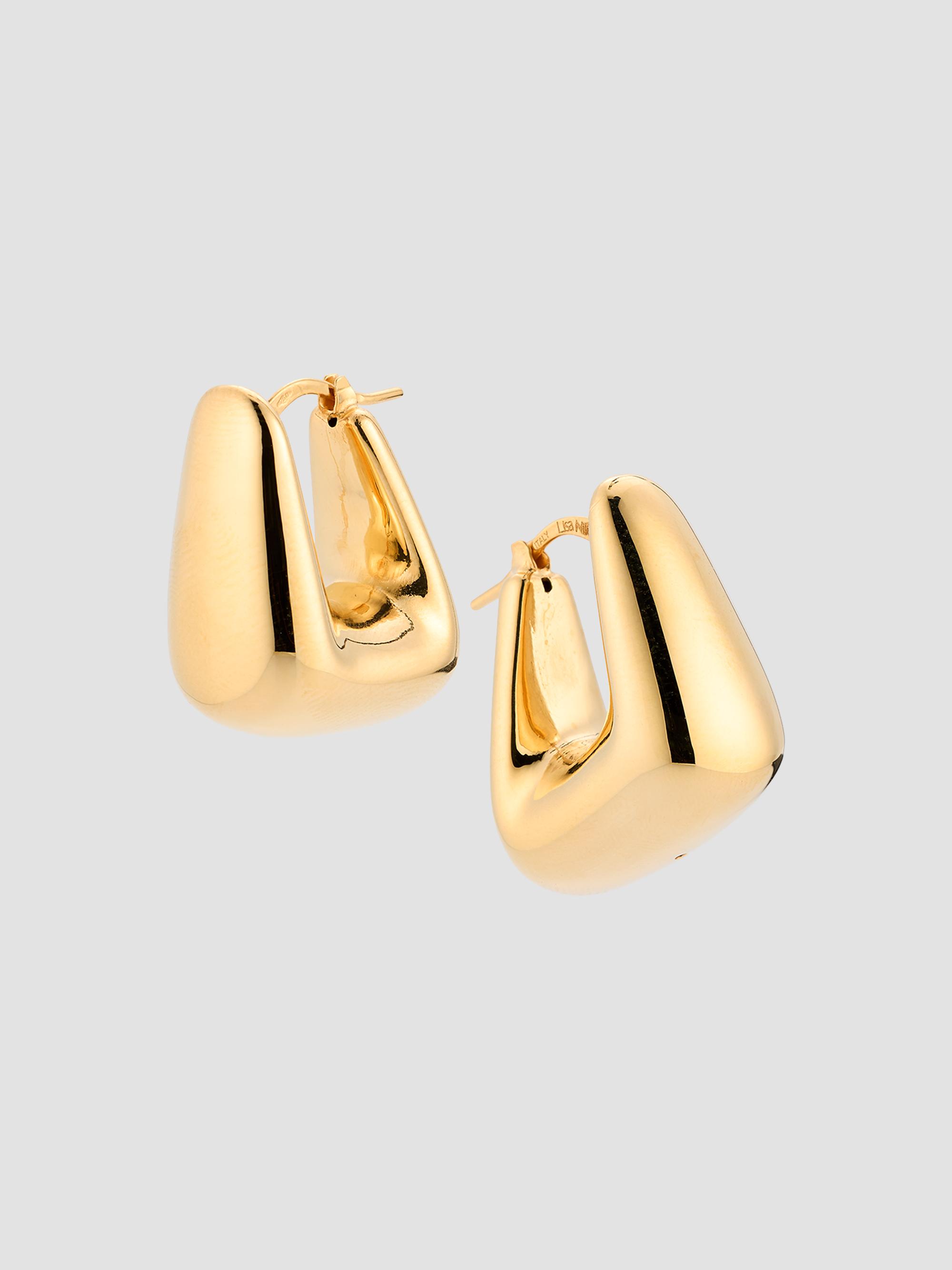 Golden Dreams Puffy Square Hoop Earrings
