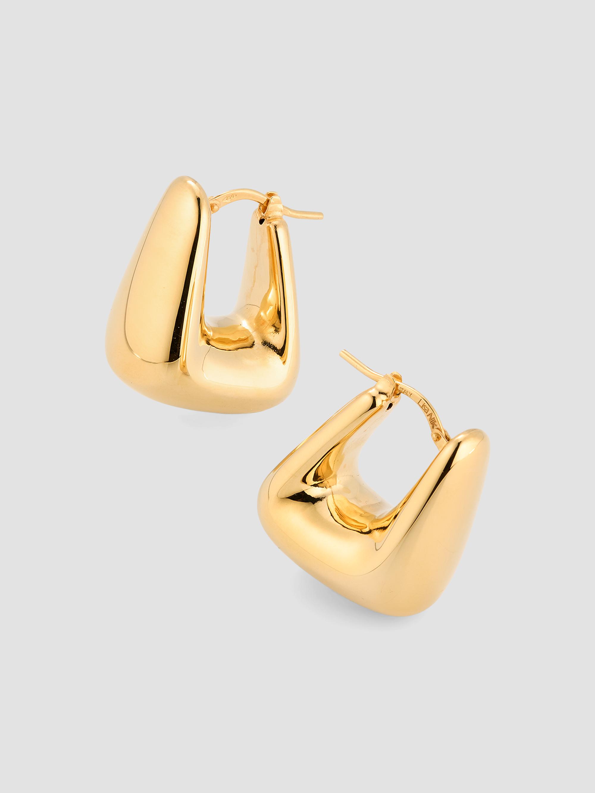 Golden Dreams Puffy Square Hoop Earrings