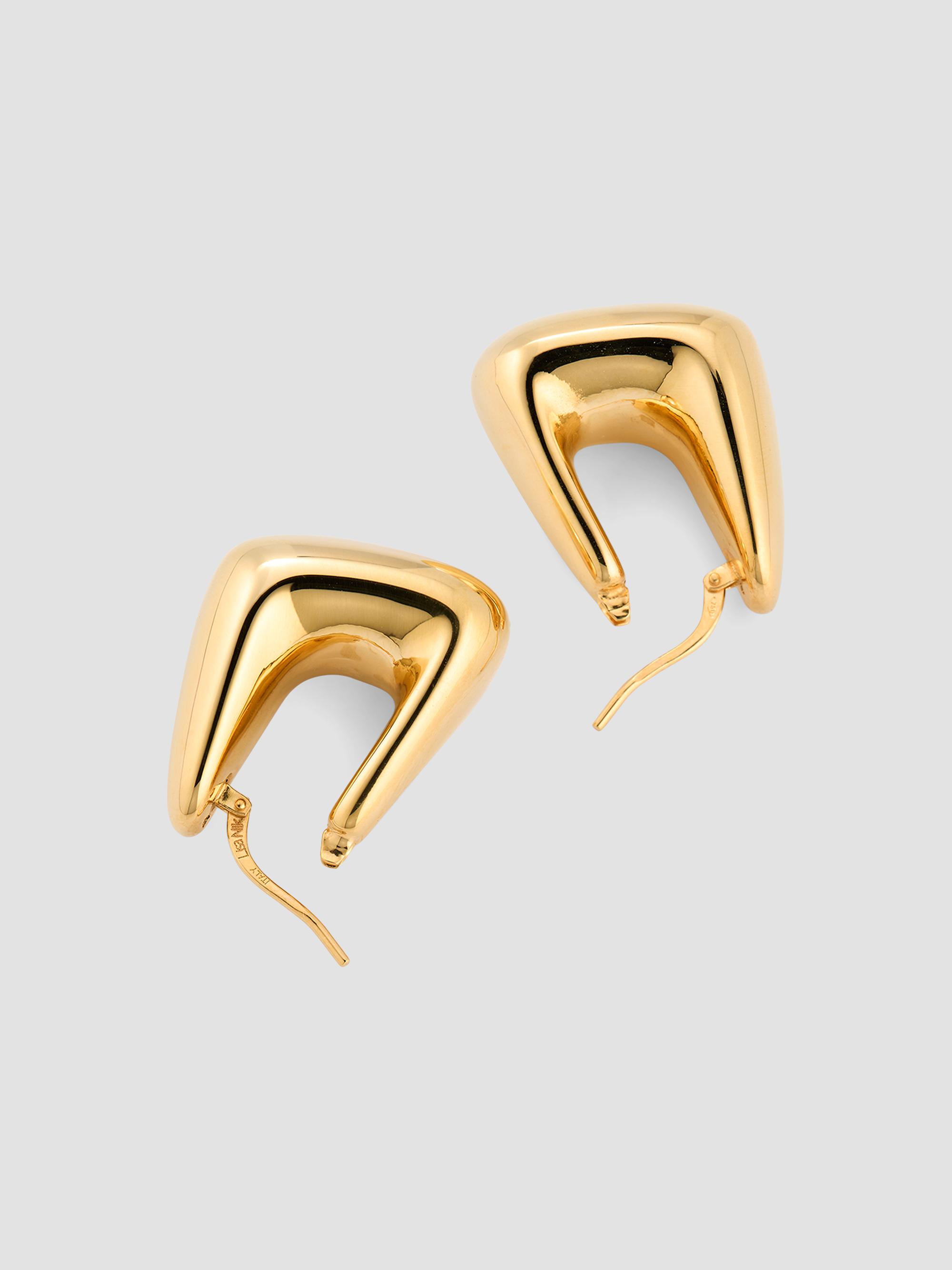 Golden Dreams Puffy Square Hoop Earrings