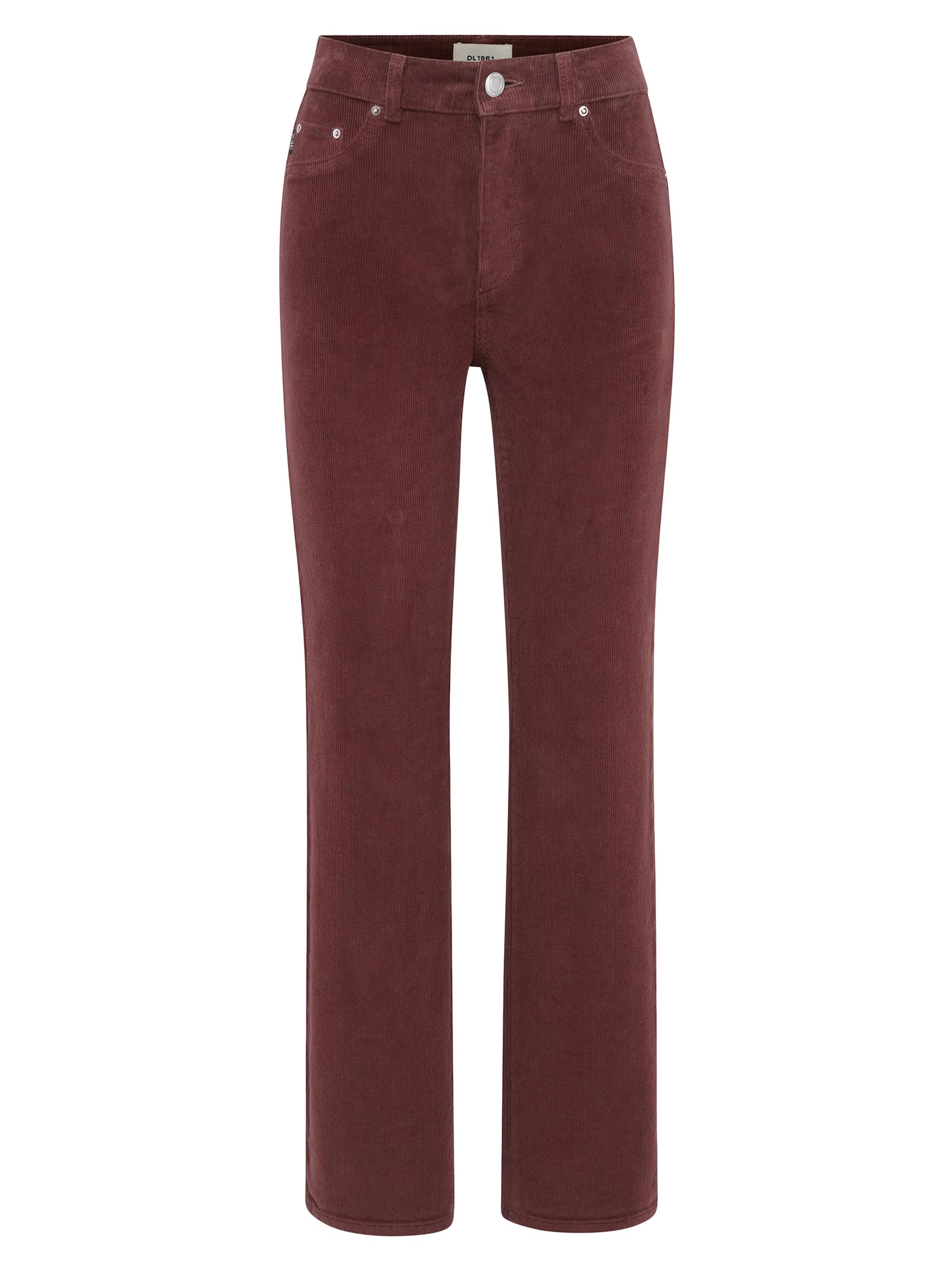 DL1961 Women's Patti Straight High Rise Corduroy Jeans - Syrah