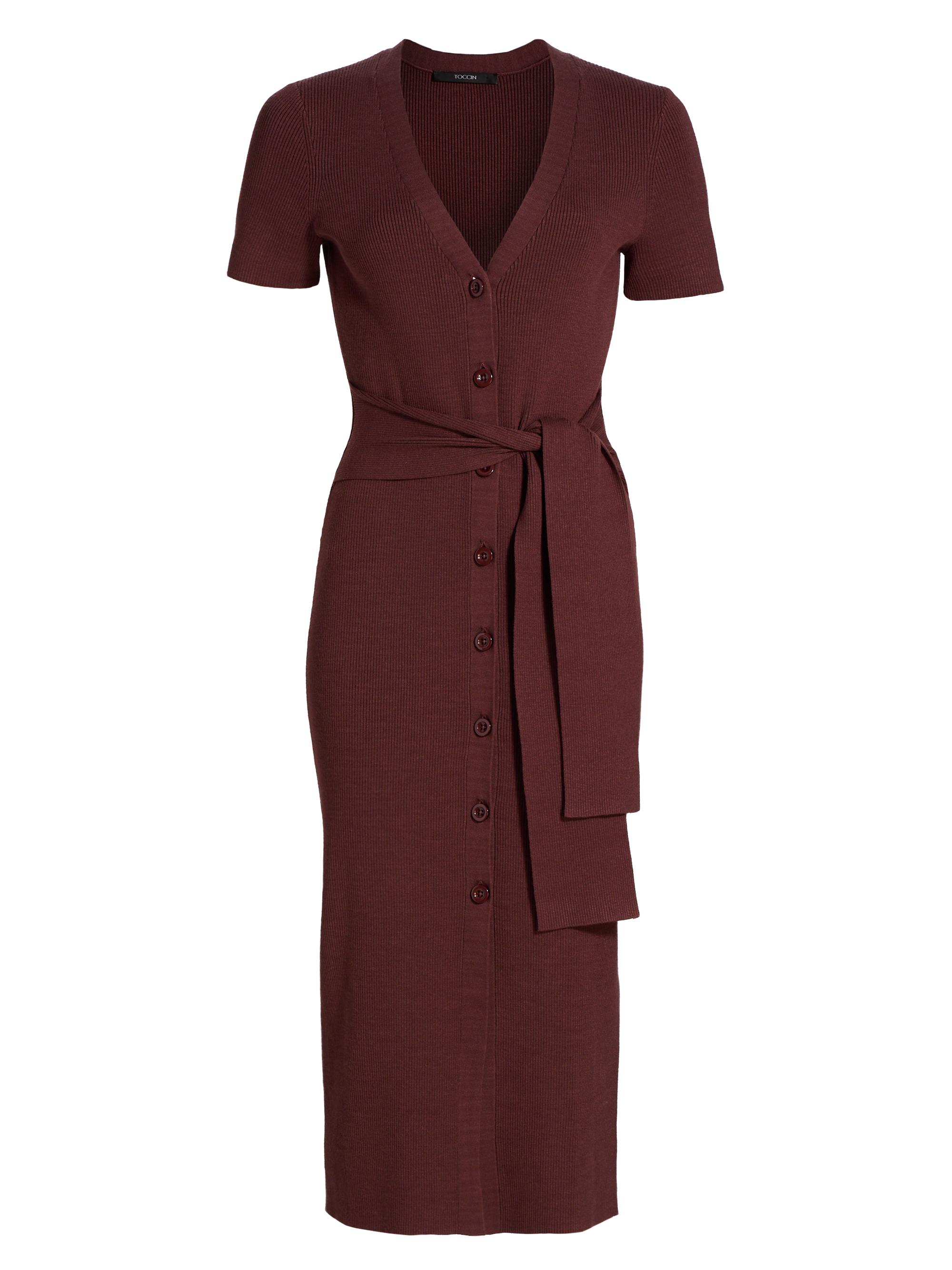Toccin Heather Twist V-Neck Midi-Dress | Saks Fifth Avenue