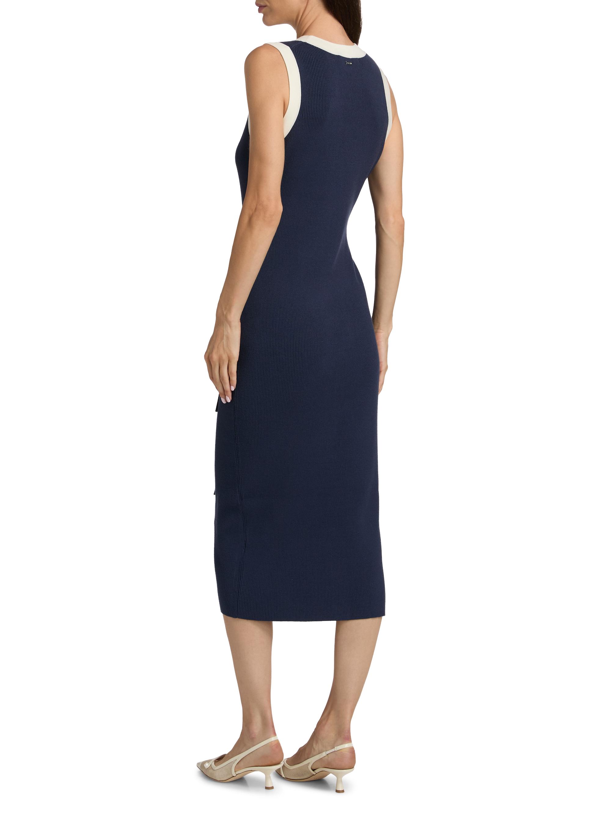 Victoria Sleeveless Button-Front Midi Dress XL / Outerspace/Ivory