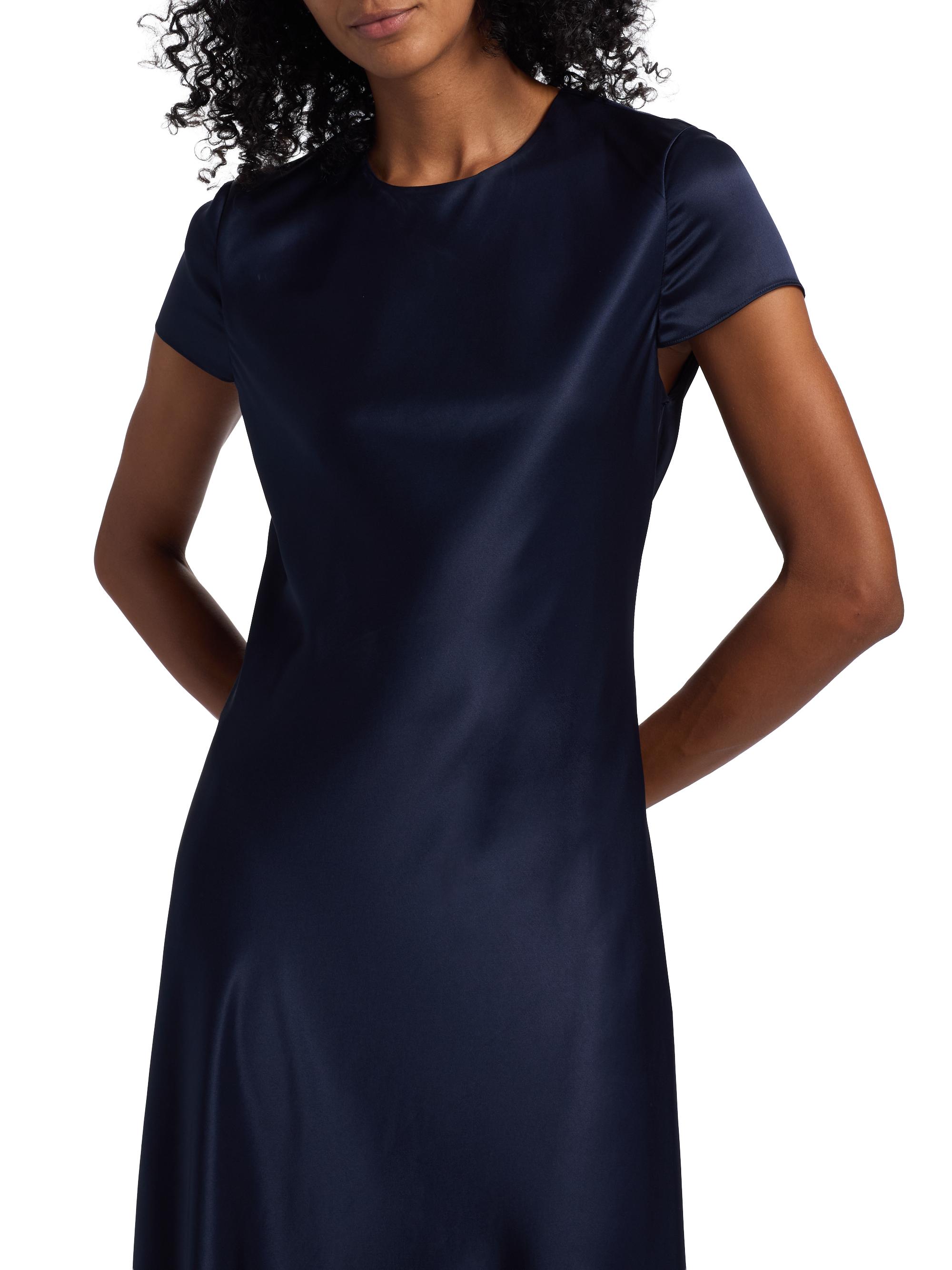 knee length dresses for ladies Hammered Satin Cocktail Dress Iris / 4 main image 0