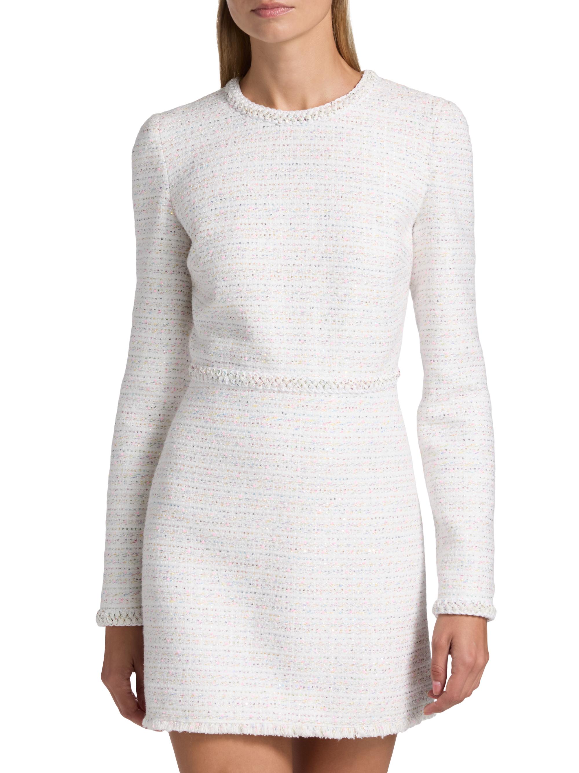 giambattista valli embroidered boucle mini dress Giambattista Valli Floral Embroidered Sleeveless Mini Dress