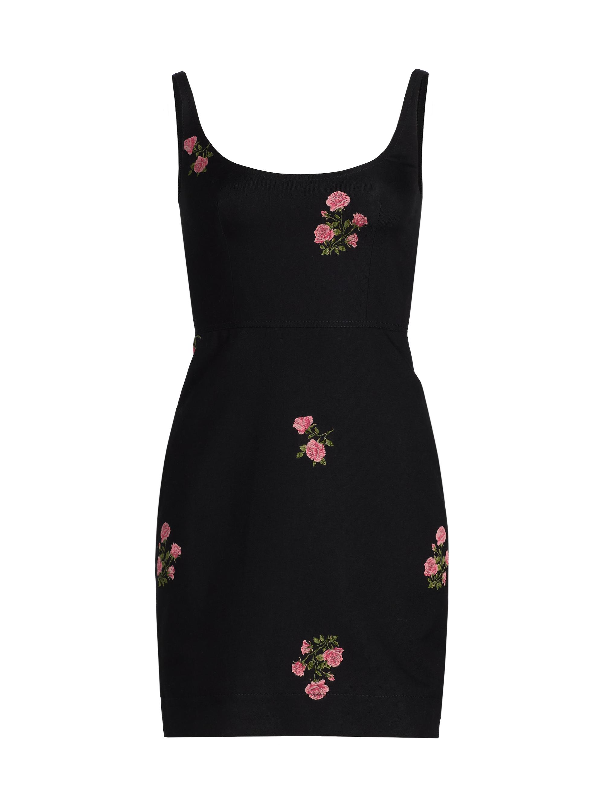 Giambattista Valli Women's Floral Fil Coupé Cotton Minidress - Black Multi