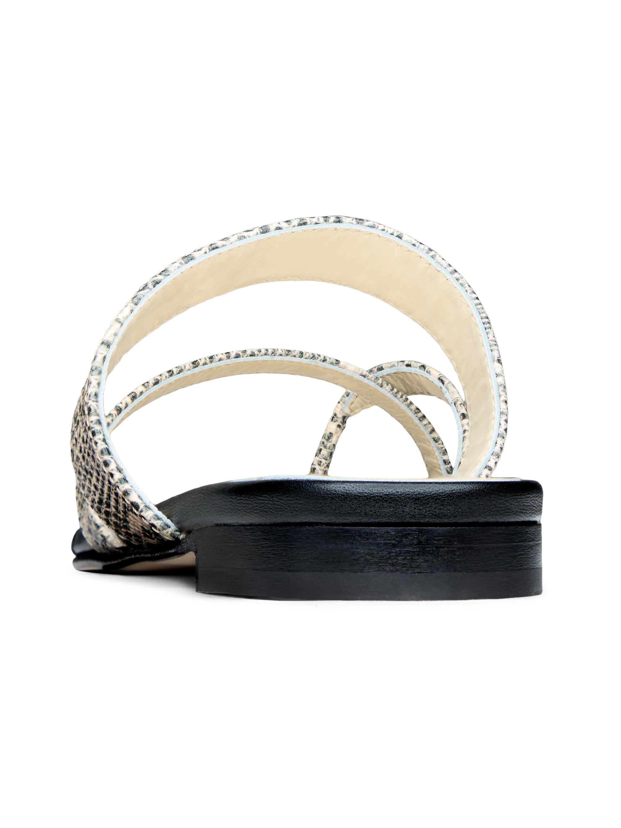 Manolo Blahnik Susaperf Snake-Embossed Leather Sandals | Saks