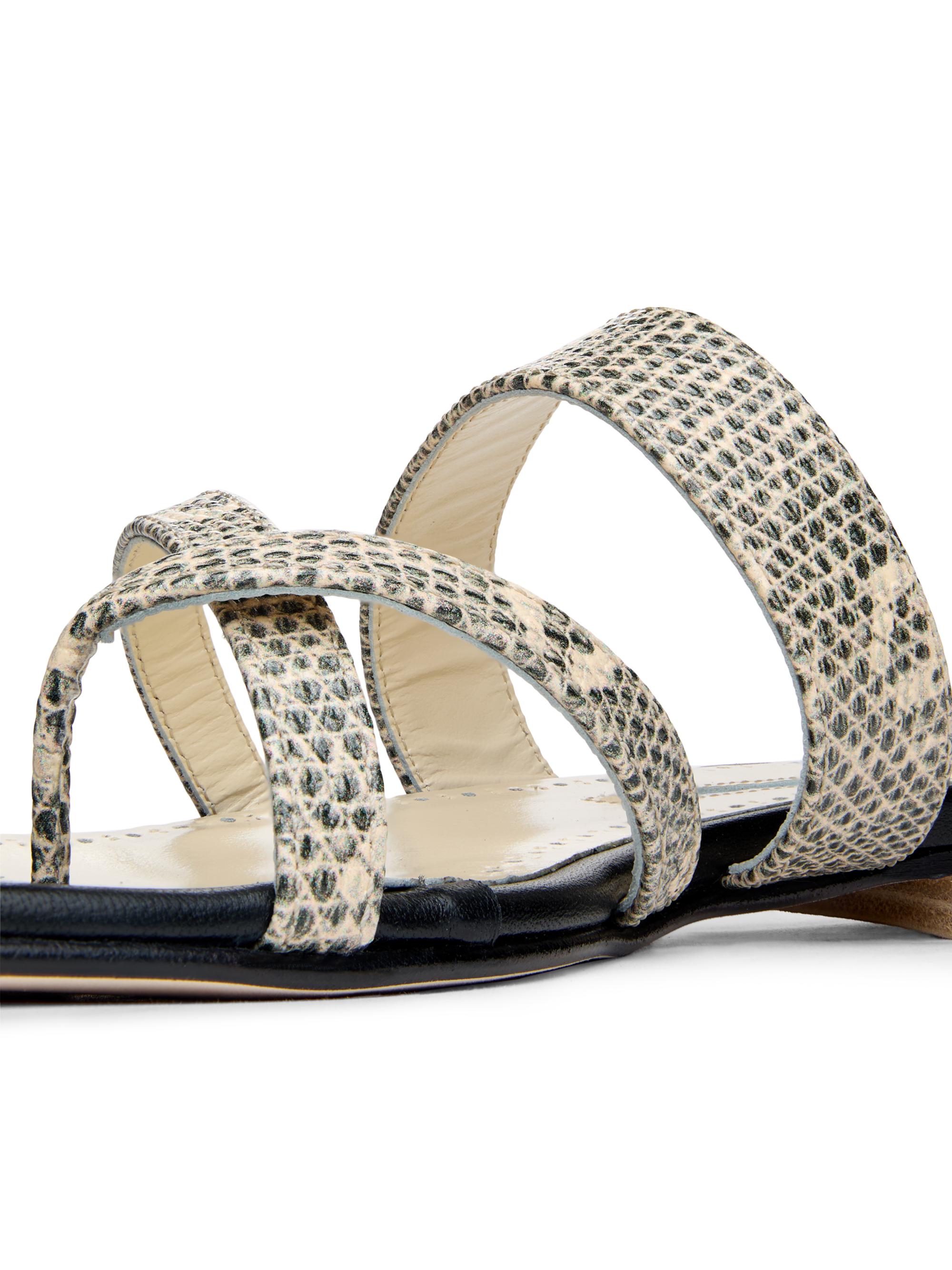 Manolo Blahnik Susaperf Snake-Embossed Leather Sandals | Saks