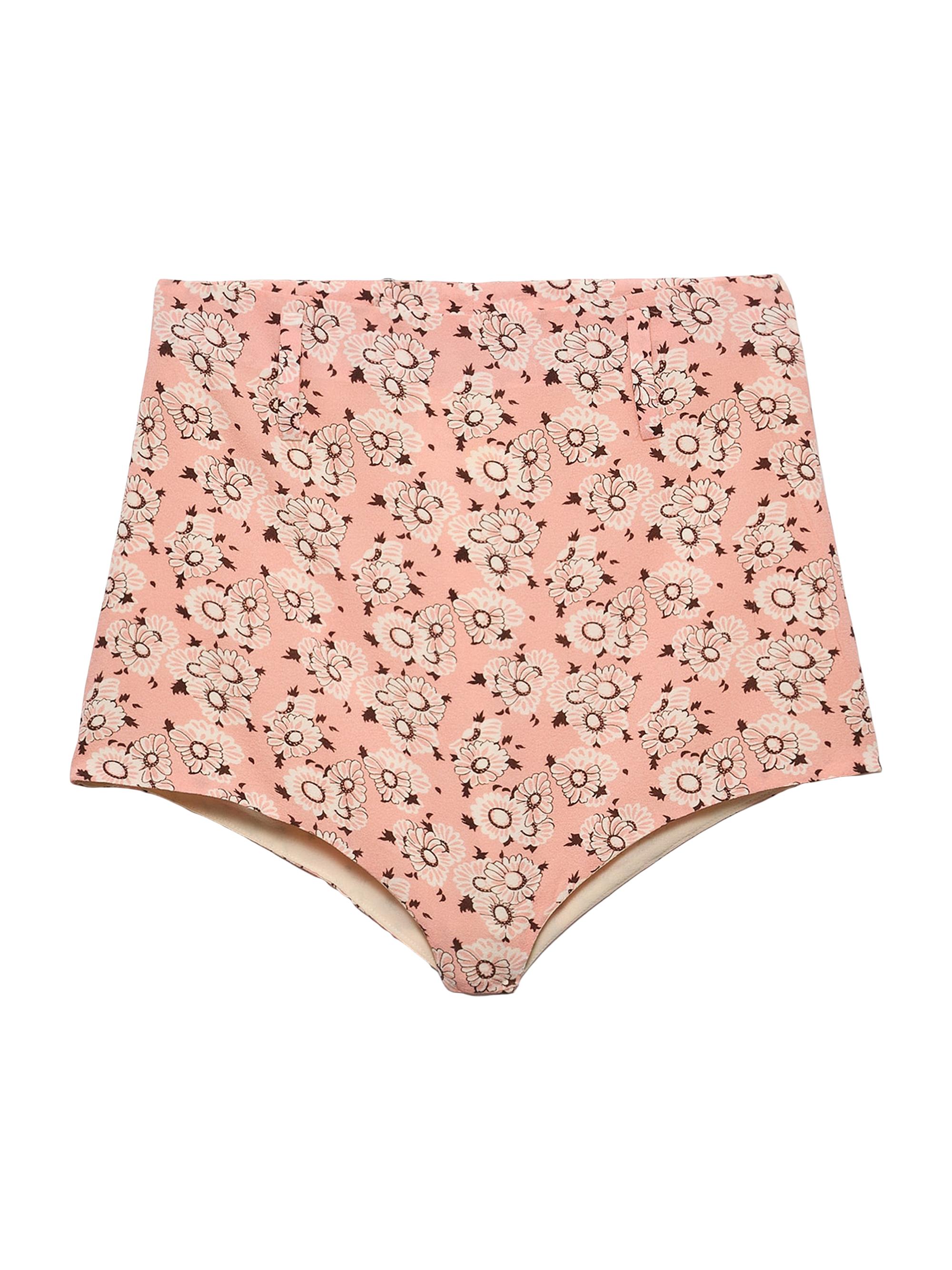 Prada Women's Floral Print Georgette Briefs - Pink