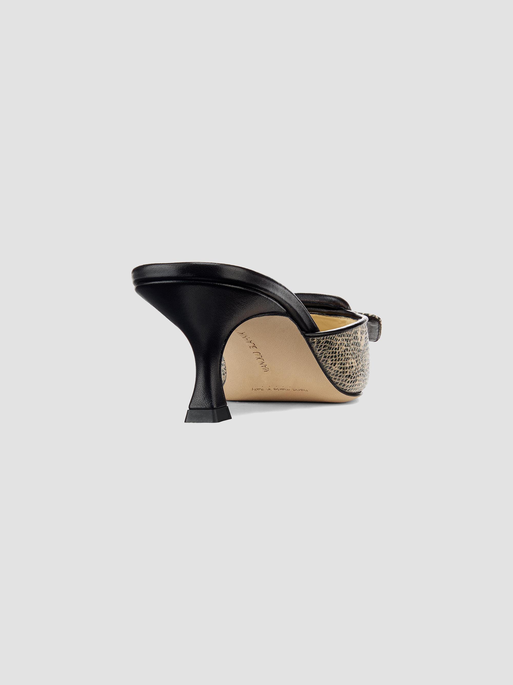 Manolo Blahnik Maysalebi Snake-Embossed Leather Mules | Saks Fifth