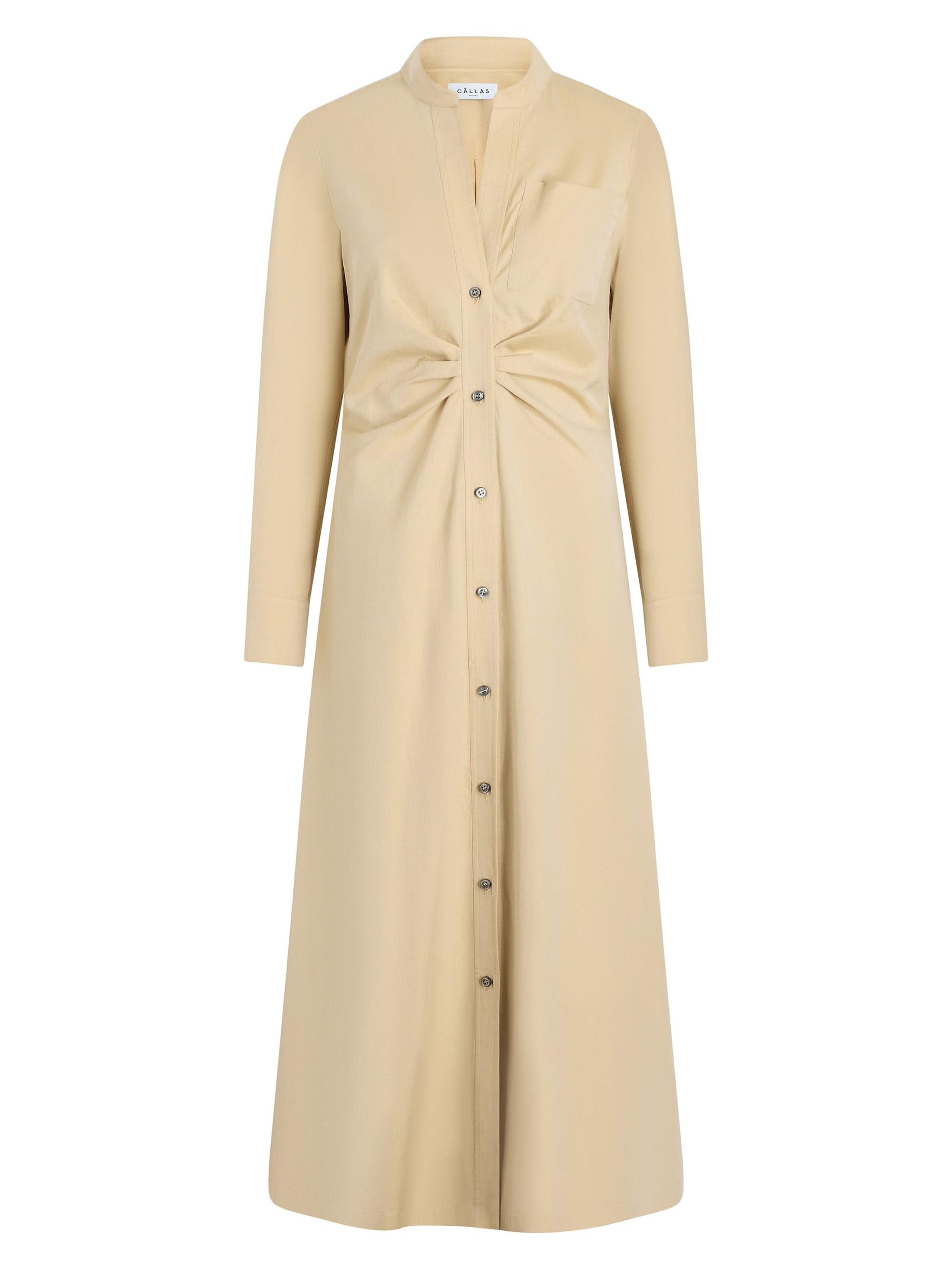 Callas Milano Women's Genny Long Sleeve Shirtdress - Pale Camel