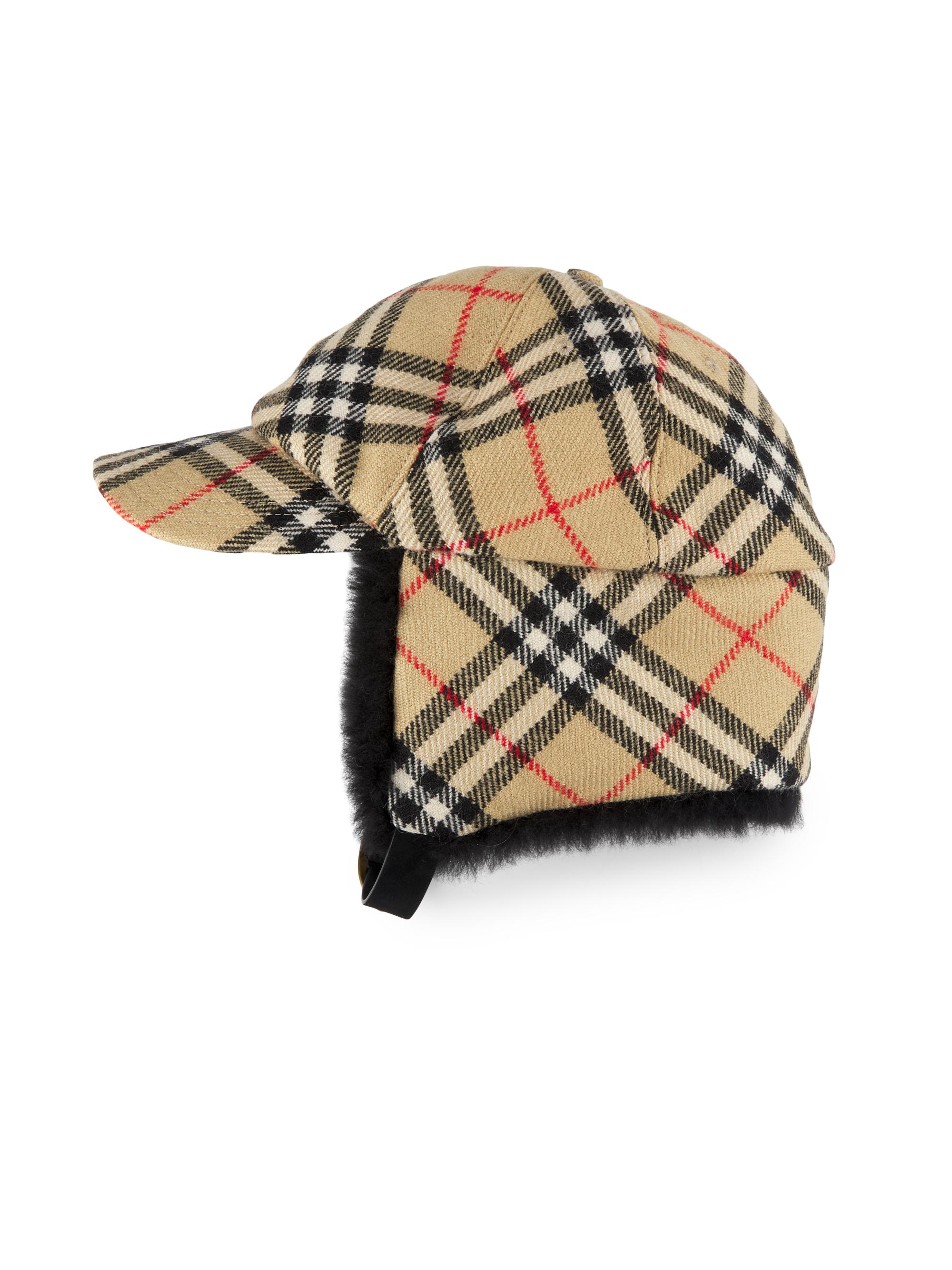 帽子 Burberry Burberry Tribar Wool Trapper Hat | Saks Fifth Avenue
