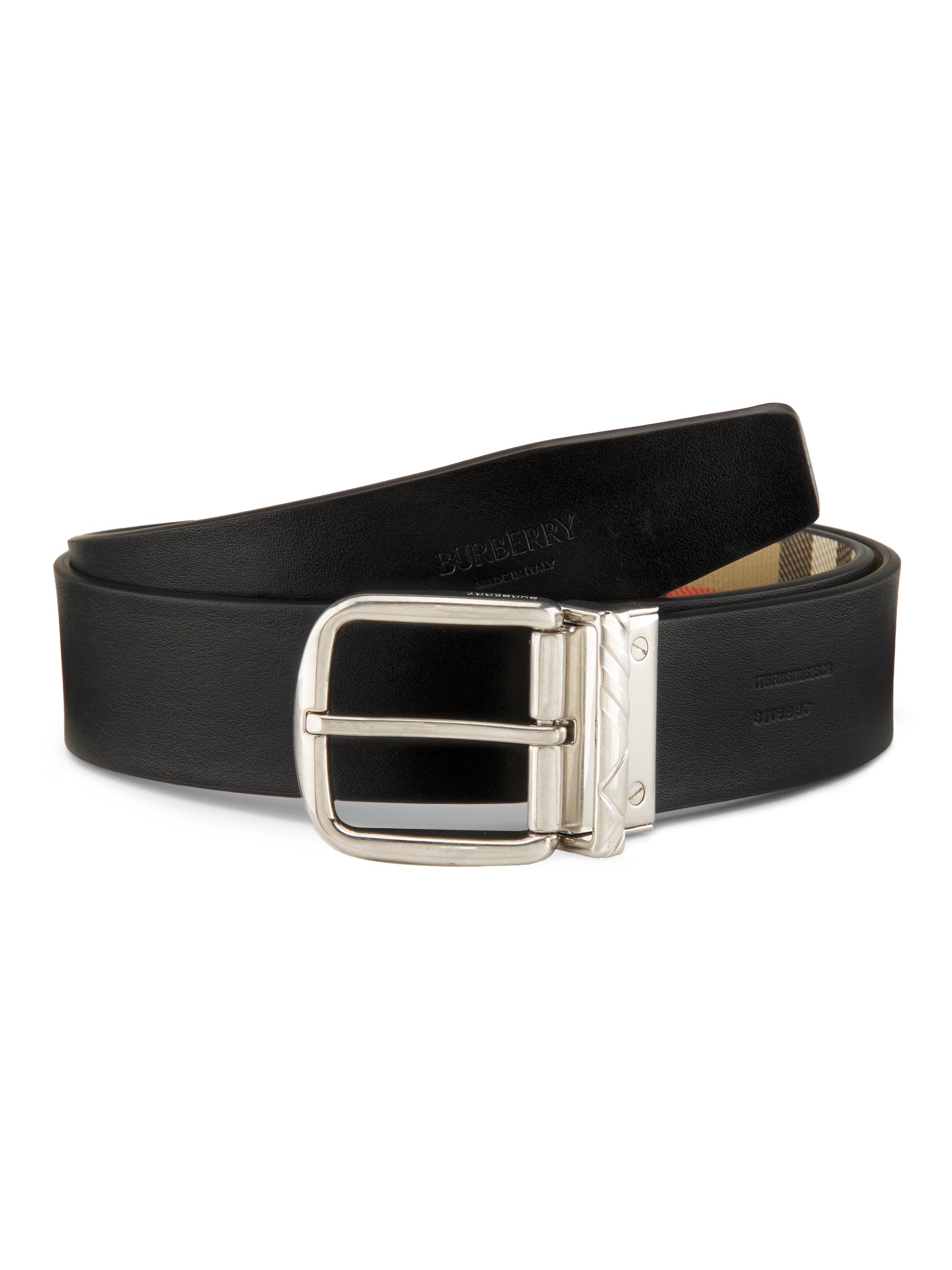 Burberry Reversible Check B Buckle Belt | Saks Fifth Avenue